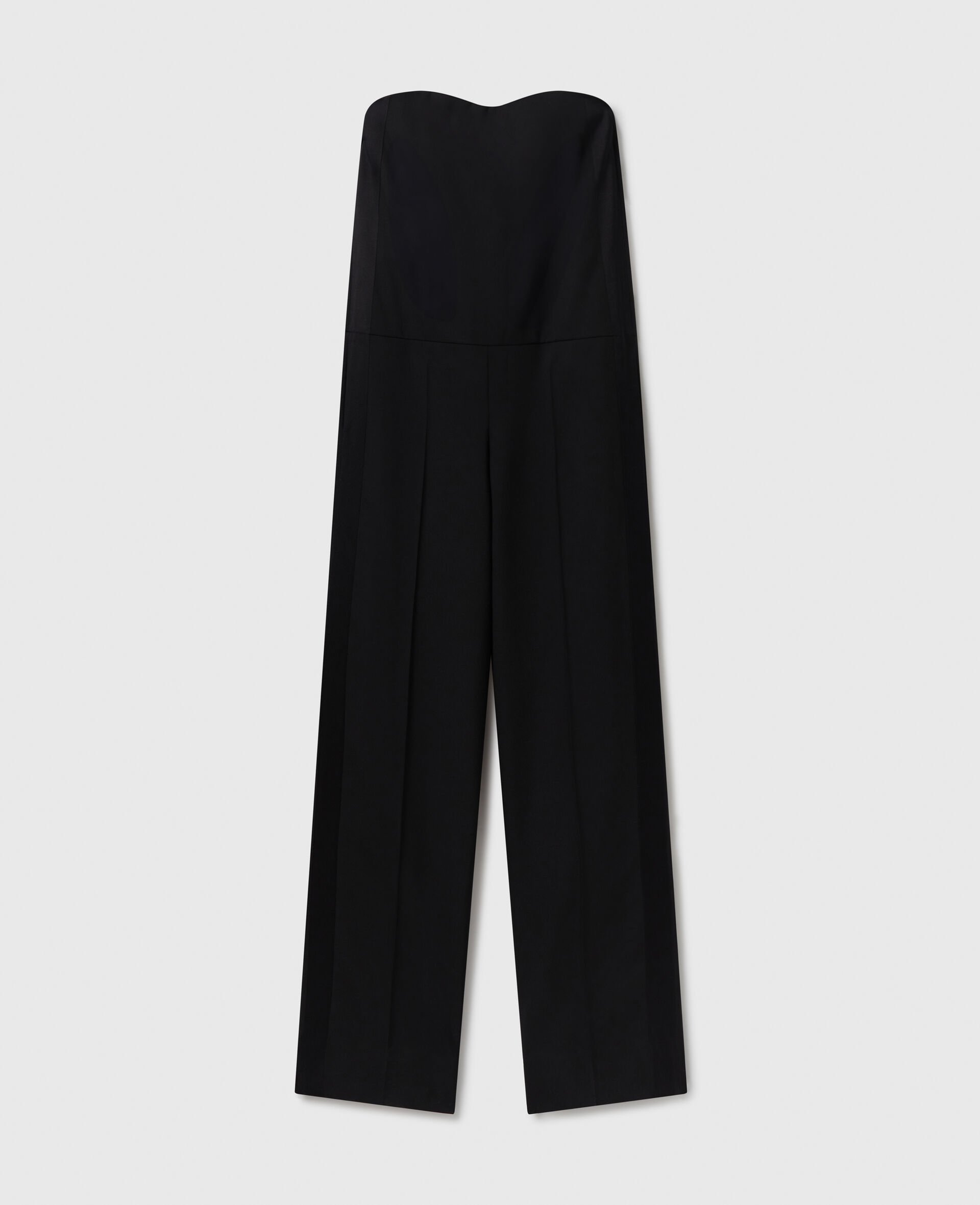 Trägerloser maßgeschneiderter Jumpsuit-Schwarz-medium