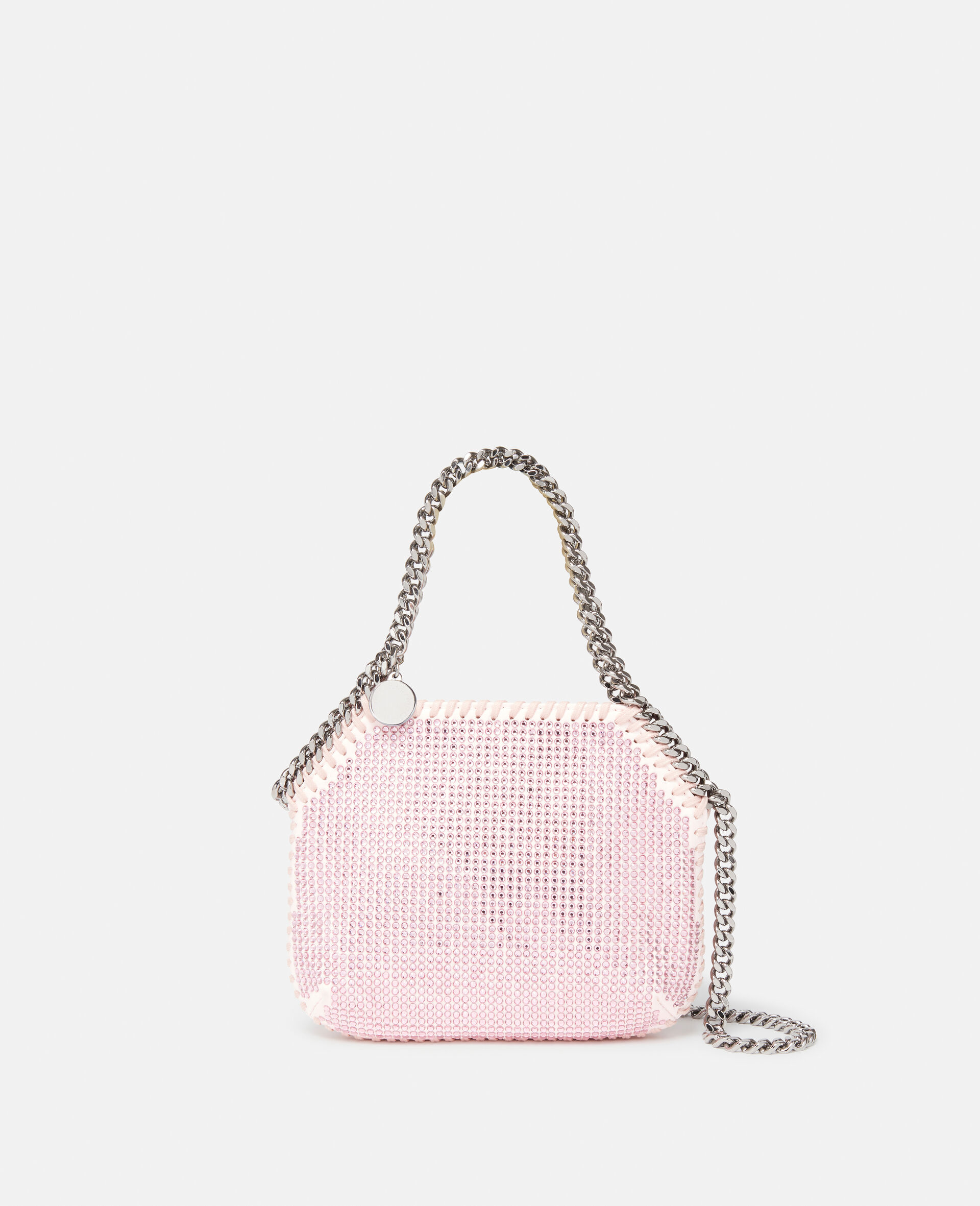 Mini sac porte epaule a cristaux Falabella-Rose-medium