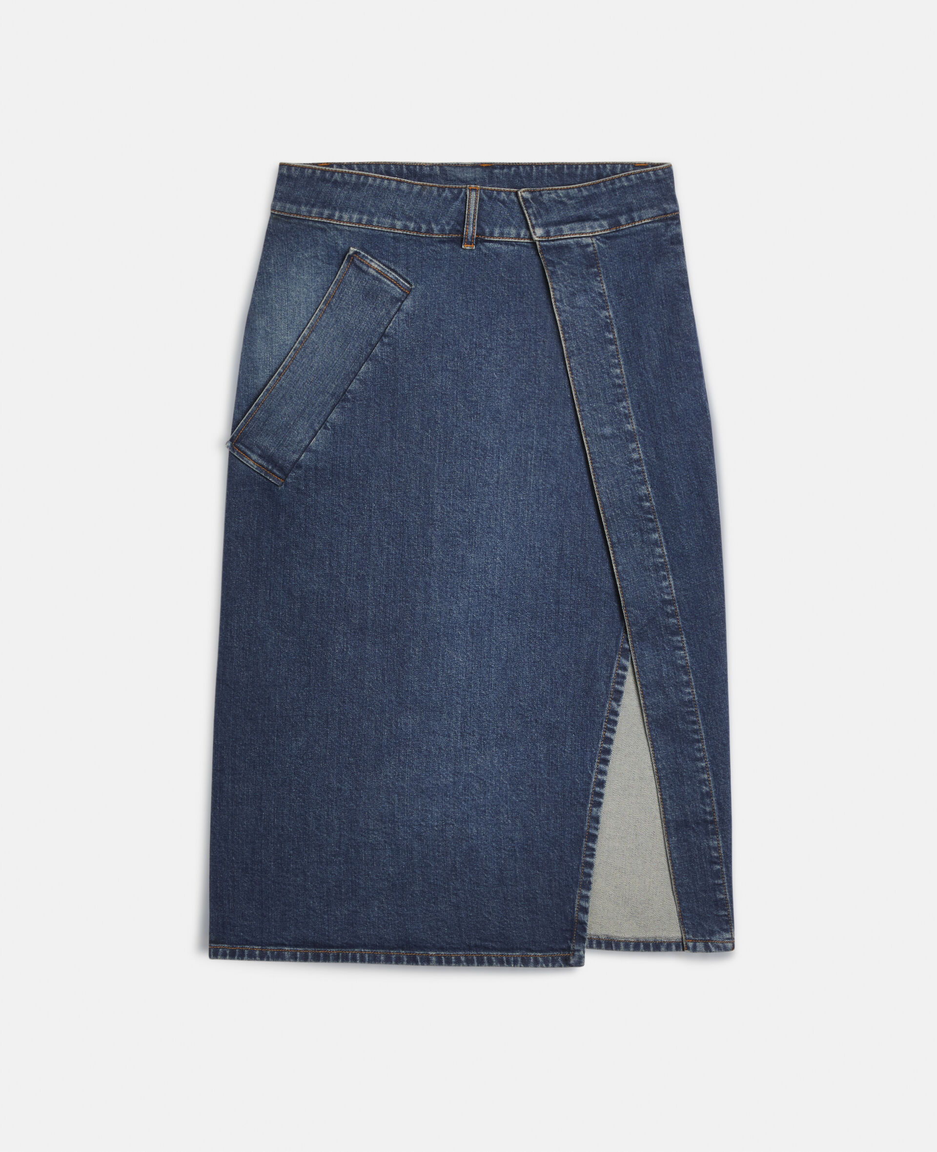 Women Vintage Dark Denim Wrap Skirt Stella McCartney US