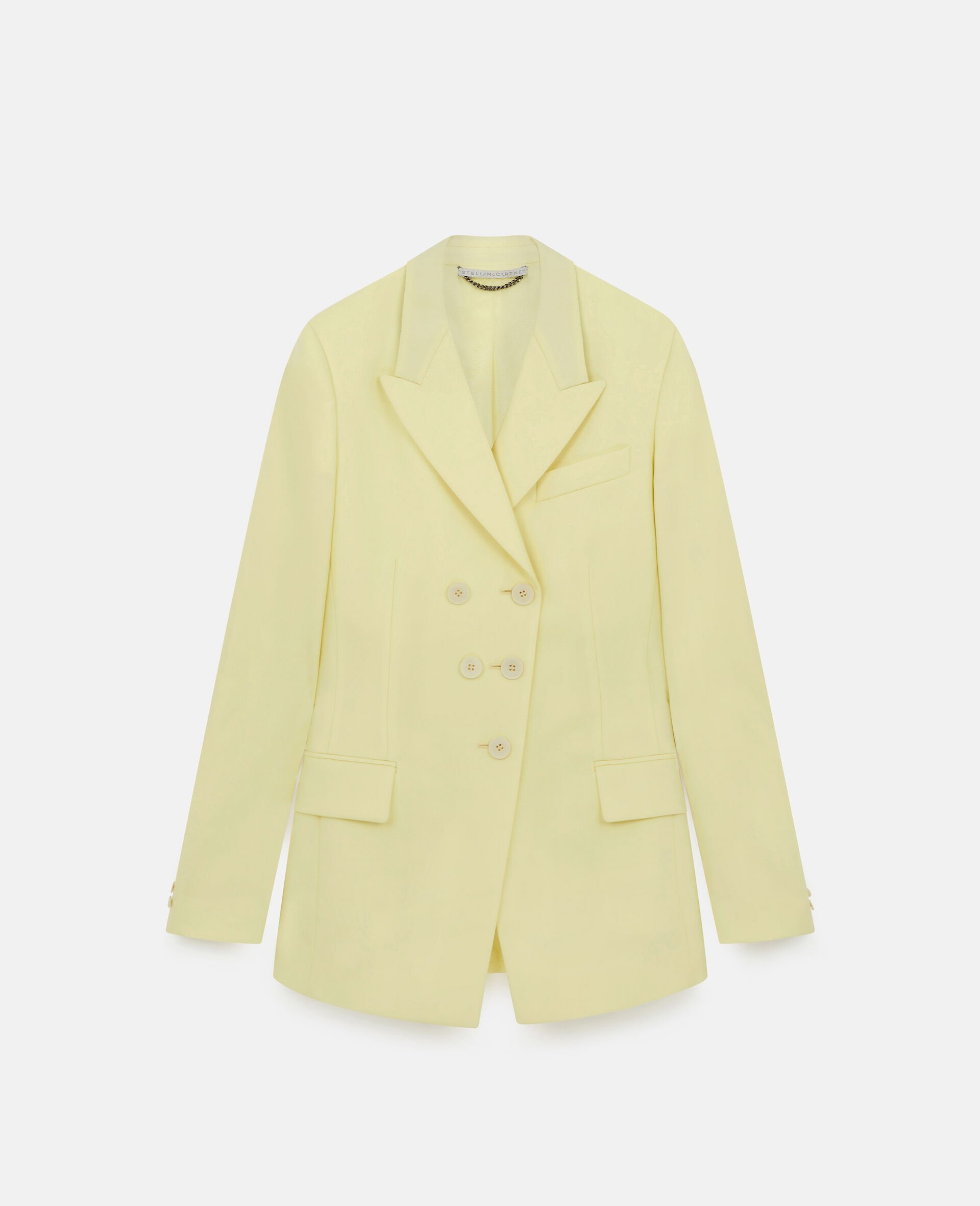Tailored Double Breasted Jacket -Yellow-large