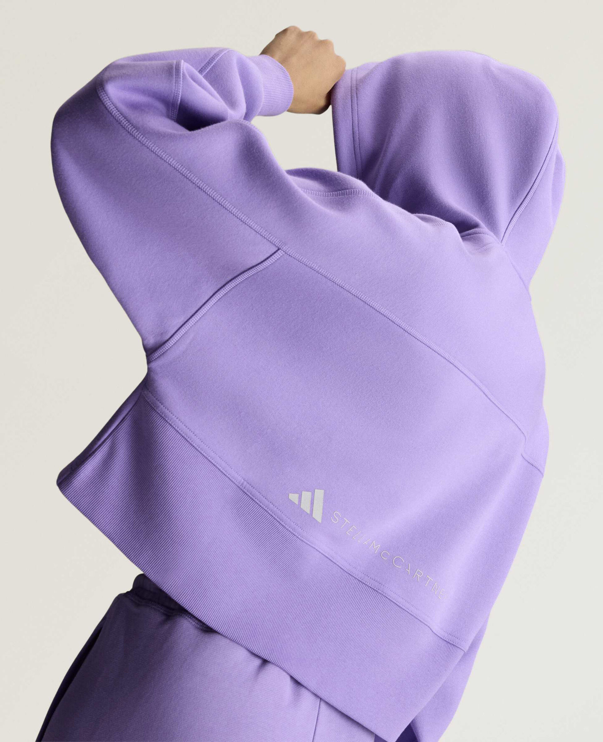 Logo Cropped Hoodie-Purple-large image number 4