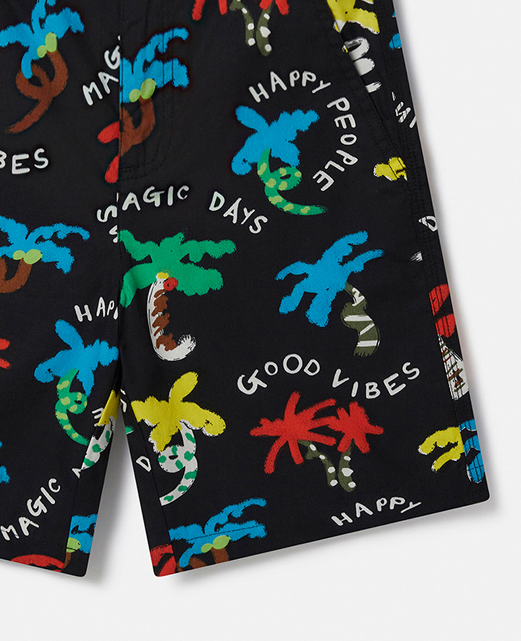 Kids ブラックマルチカラー Good Vibes パームプリント ショートパンツ | Stella McCartney JP