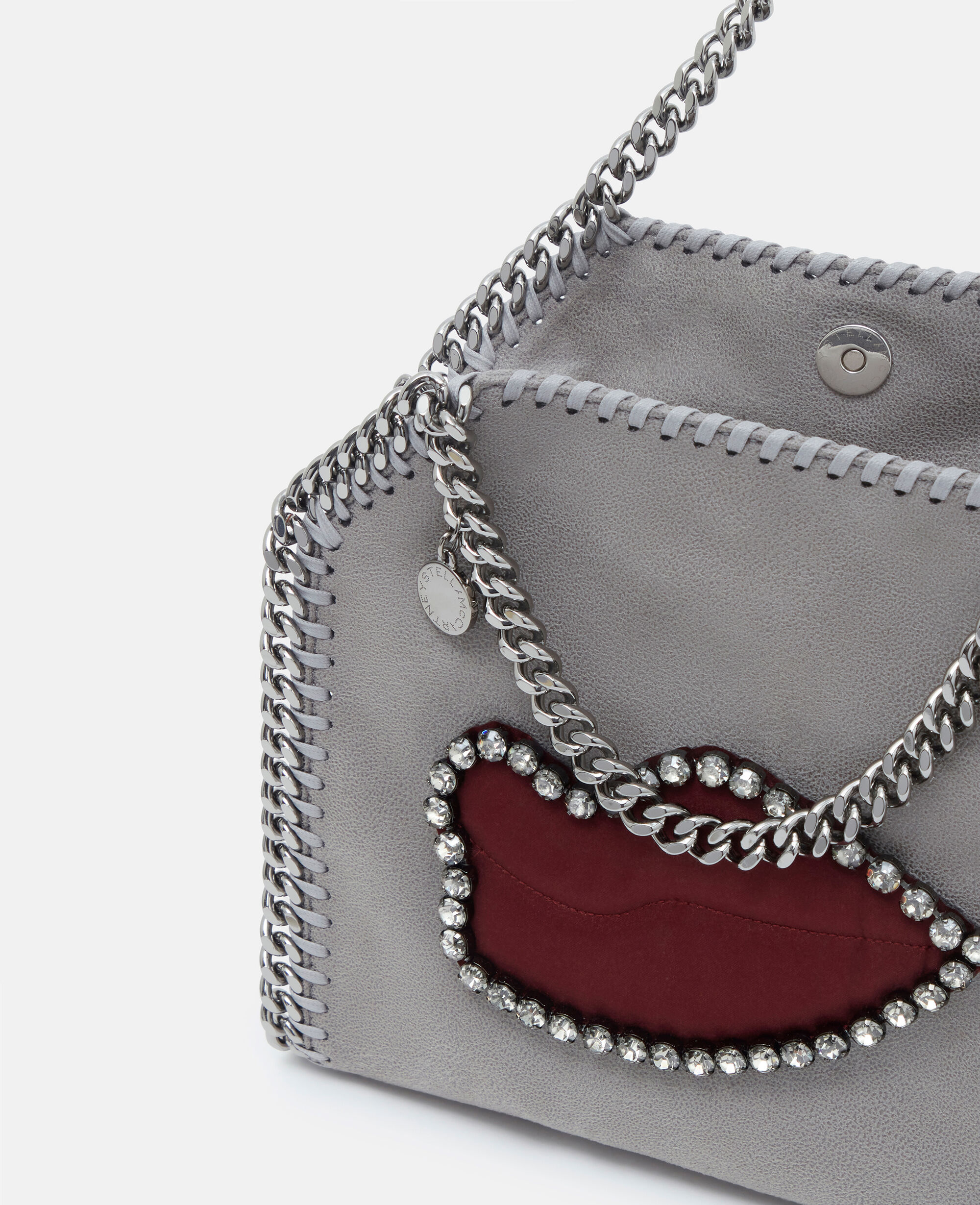 Women Grey Falabella Lips Mini Tote Bag | Stella McCartney US