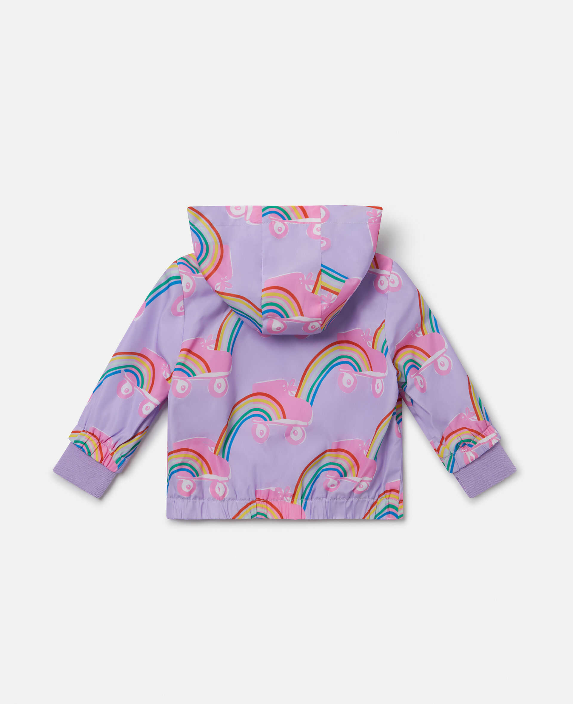 Rollerskate Rainbow Print Raincoat-Purple-large image number 2
