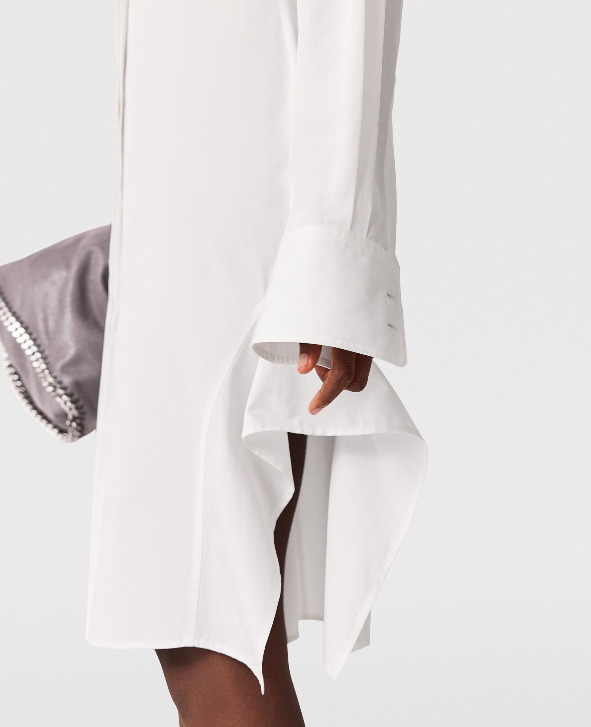 Long-Sleeve Shirt Dress-White-large image number 2