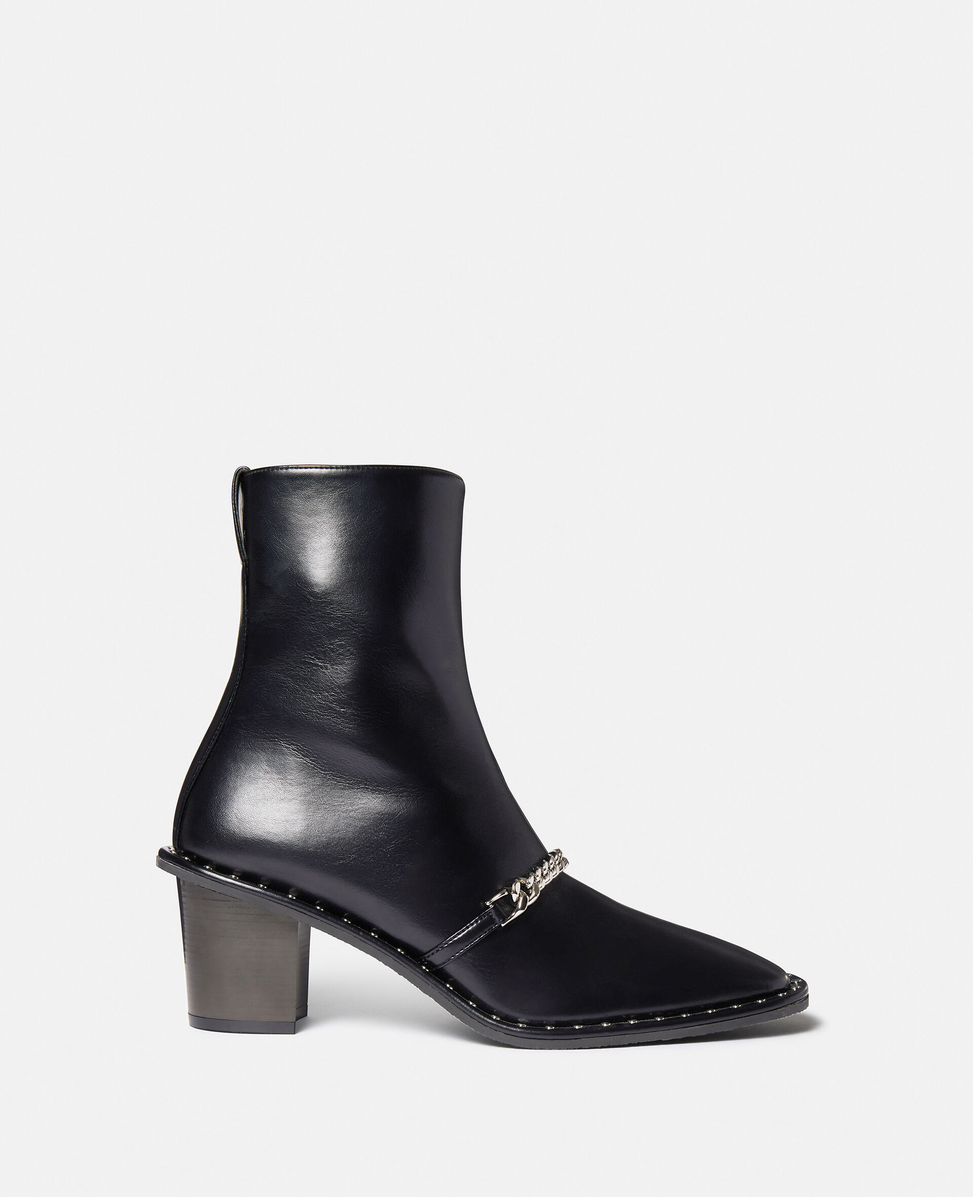 Falabella Mid Heel Ankle Boots-Black-model