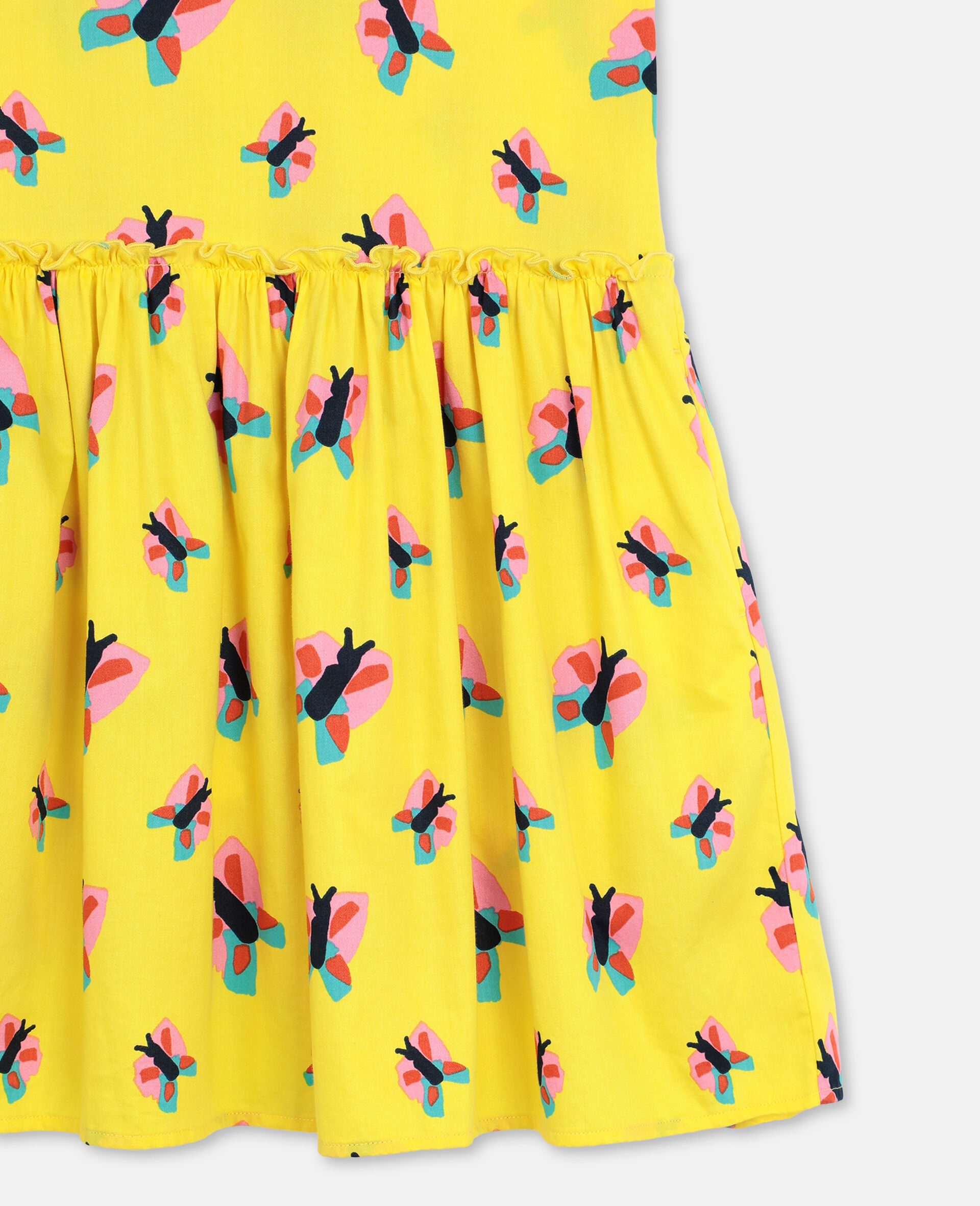 Butterfly Cotton Dress-Yellow-large image number 2