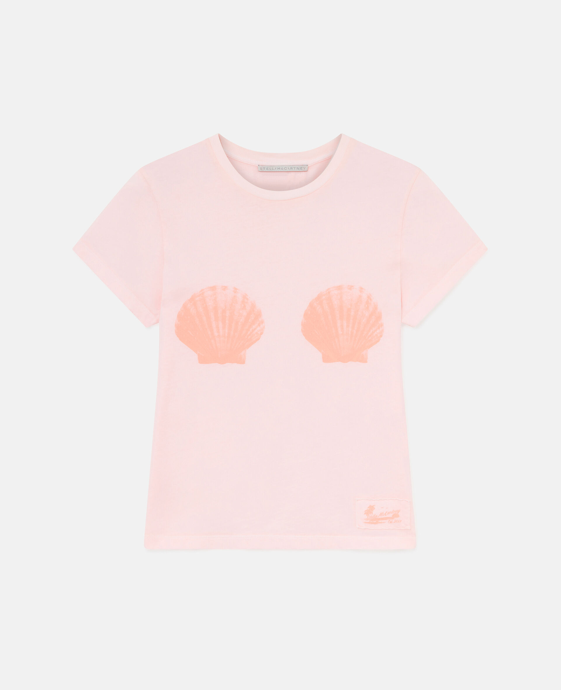 Seashell Crewneck T-Shirt-Pink-model