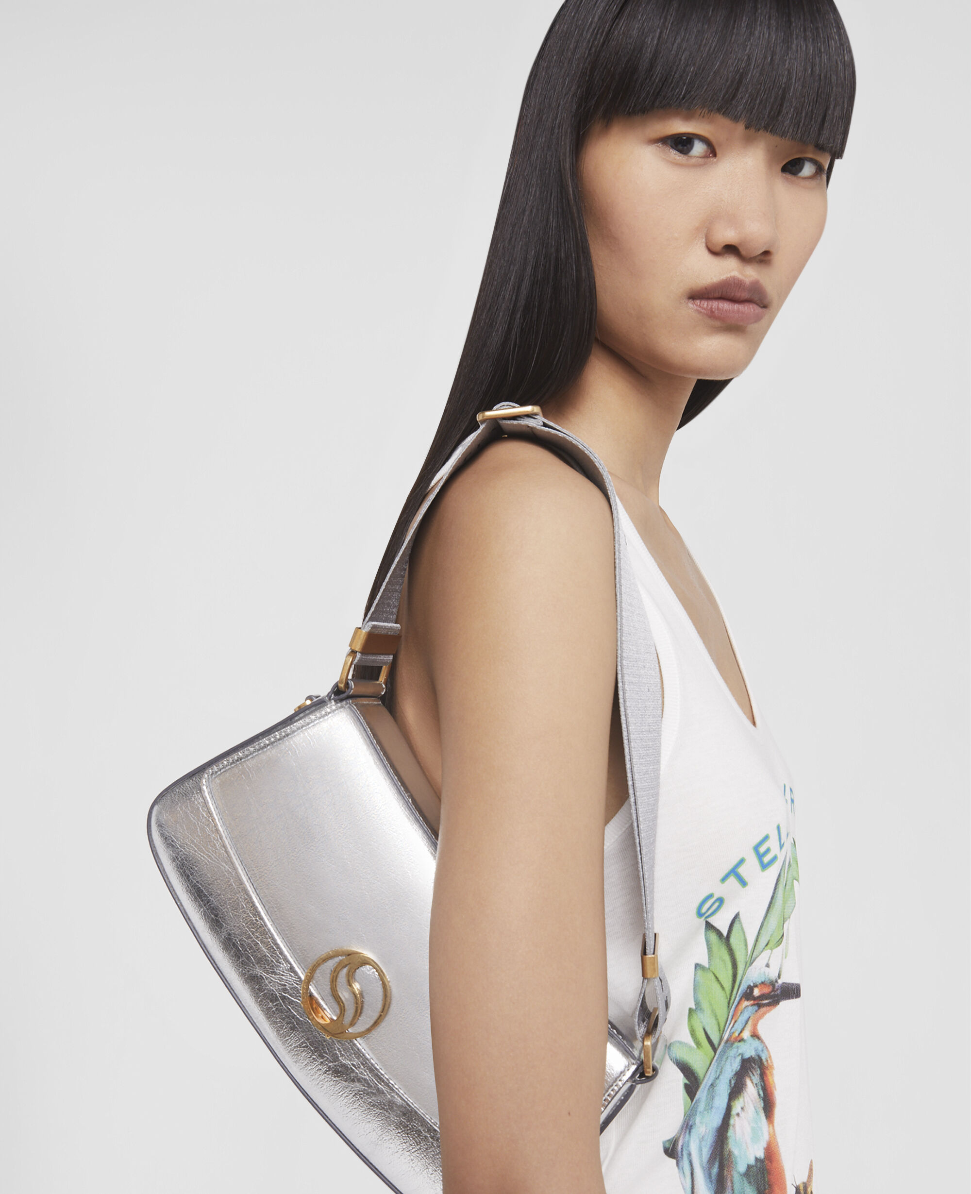 Metallic shoulder bag sales