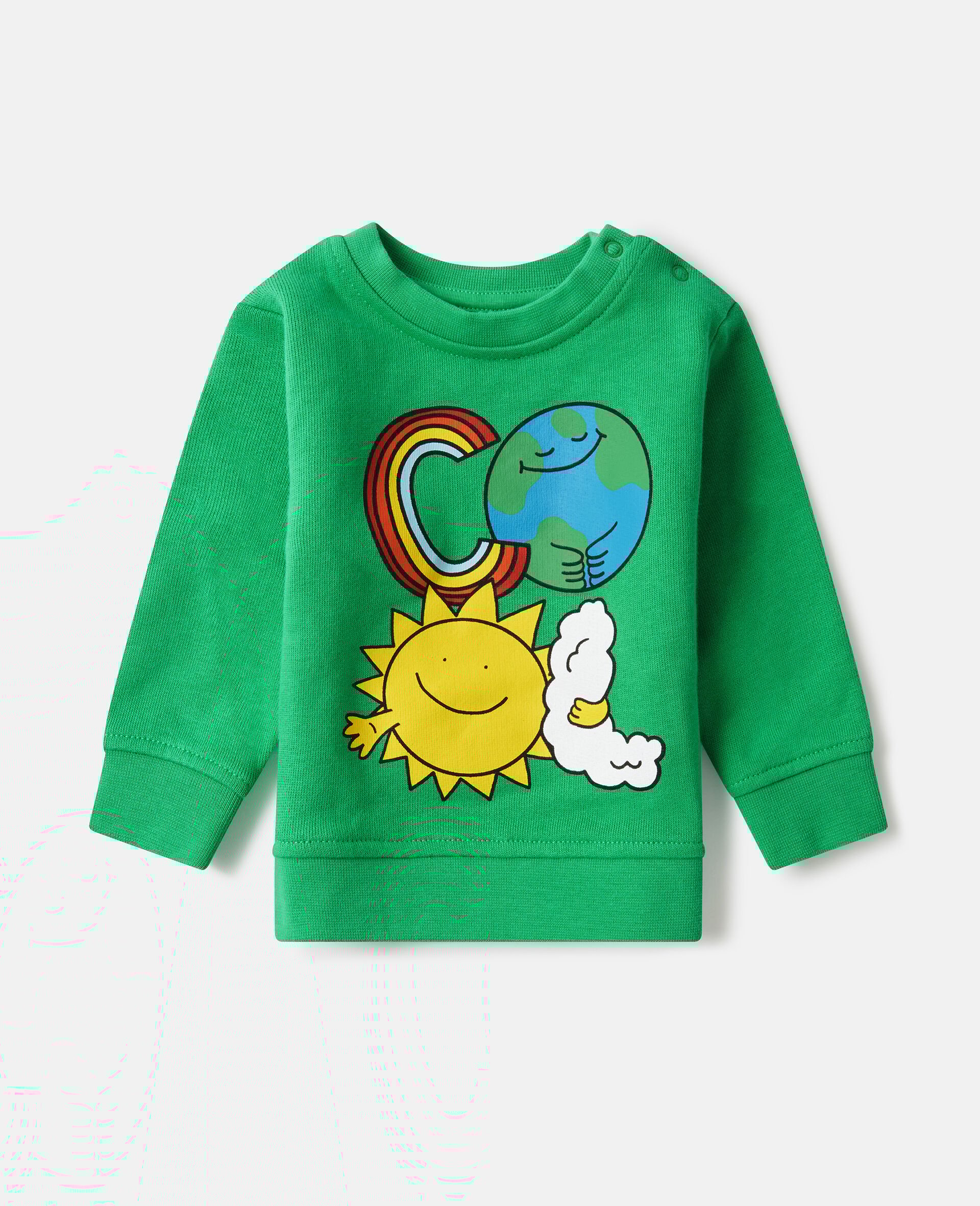 Sweat shirt graphique a col ras du cou Amis de la Terre-Vert-medium