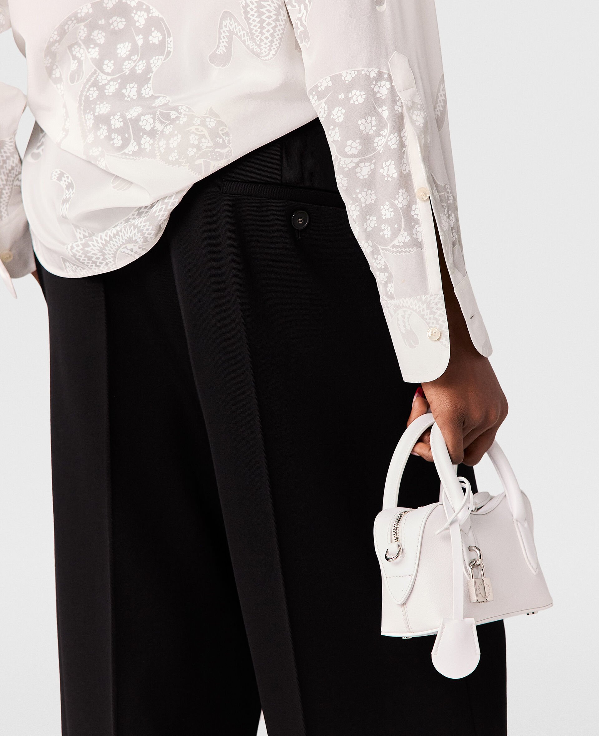 Leopard Pattern Oversized Shirt-Beige-large image number 6