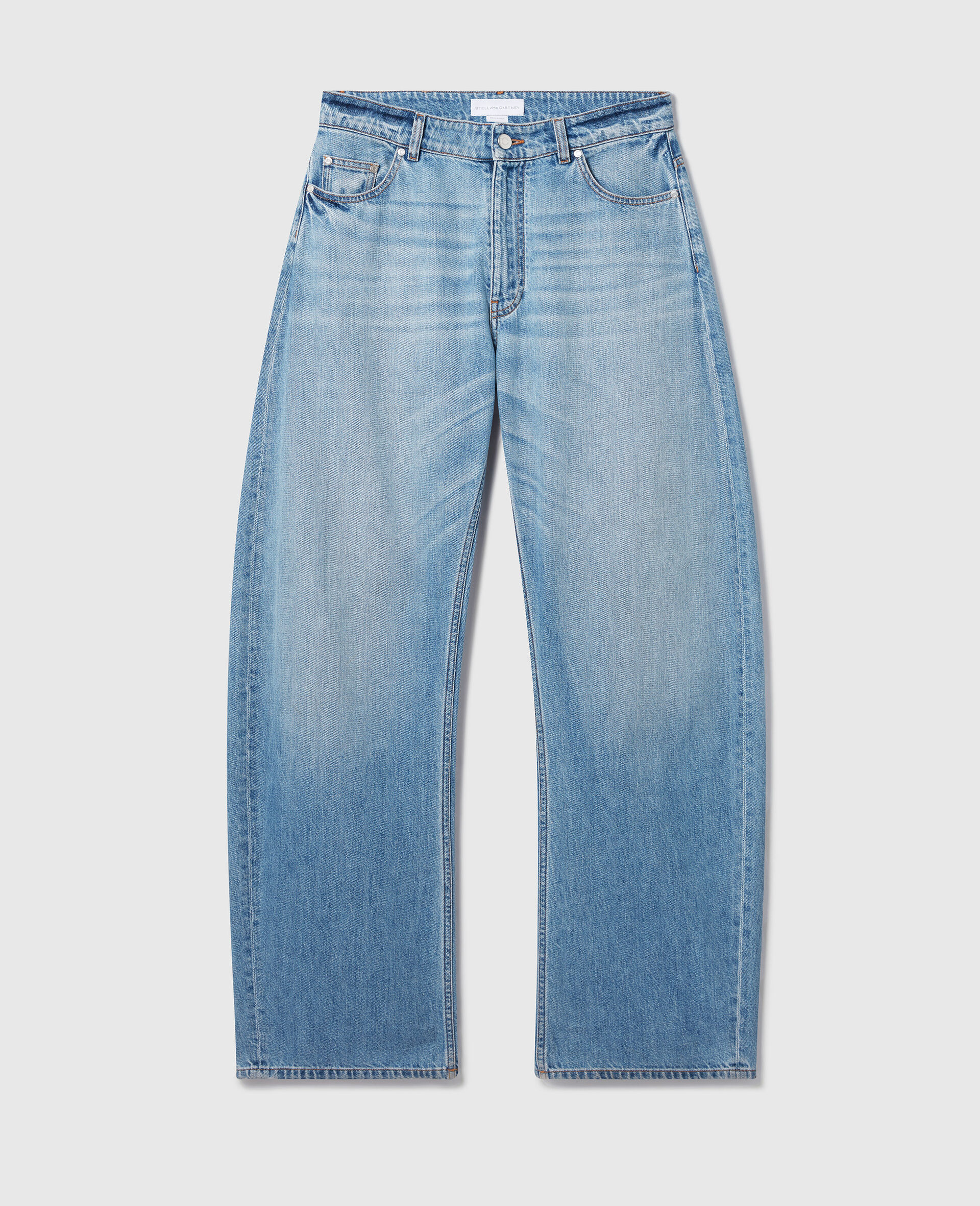 Mid Waist Relaxed Curve Jeans-Blue-medium