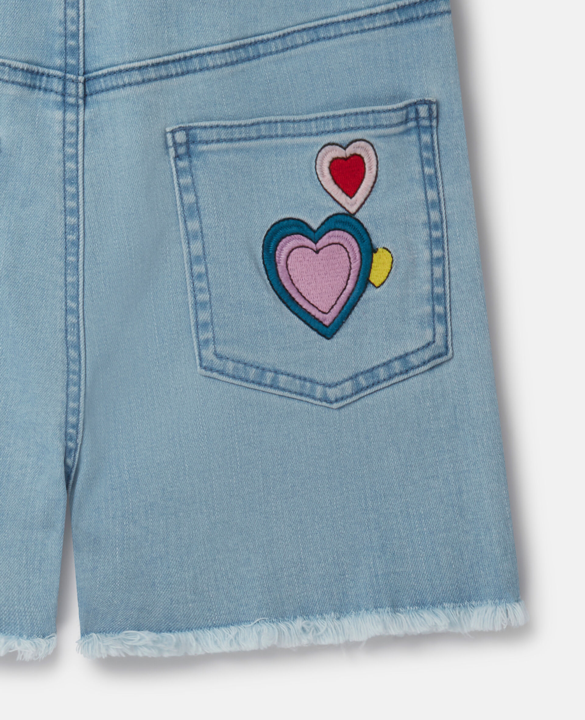 I Love You Embroidered Denim Dungarees-Multicolour-large image number 1