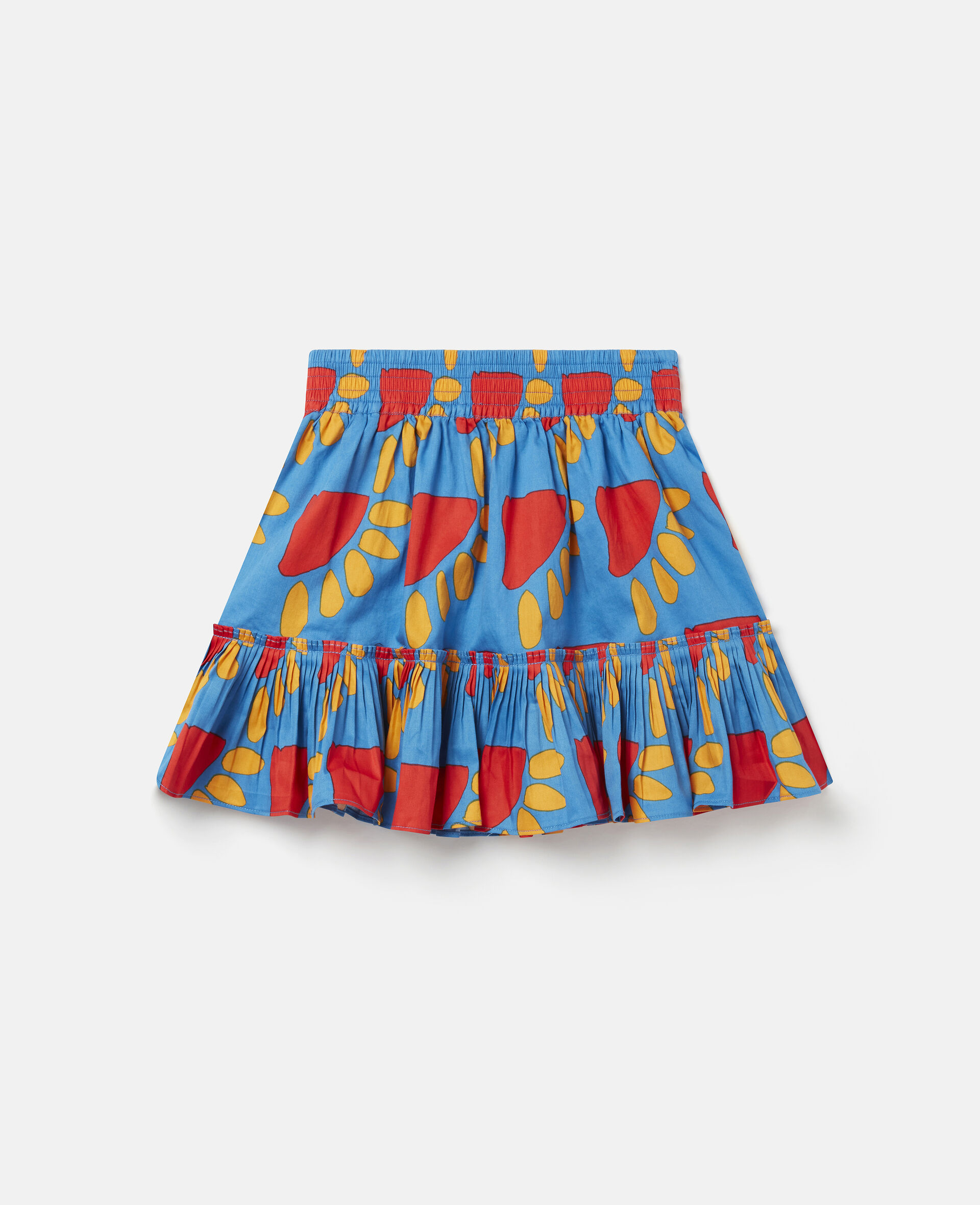 Graphic Sun Print Cotton Skirt-Blue-large image number 0