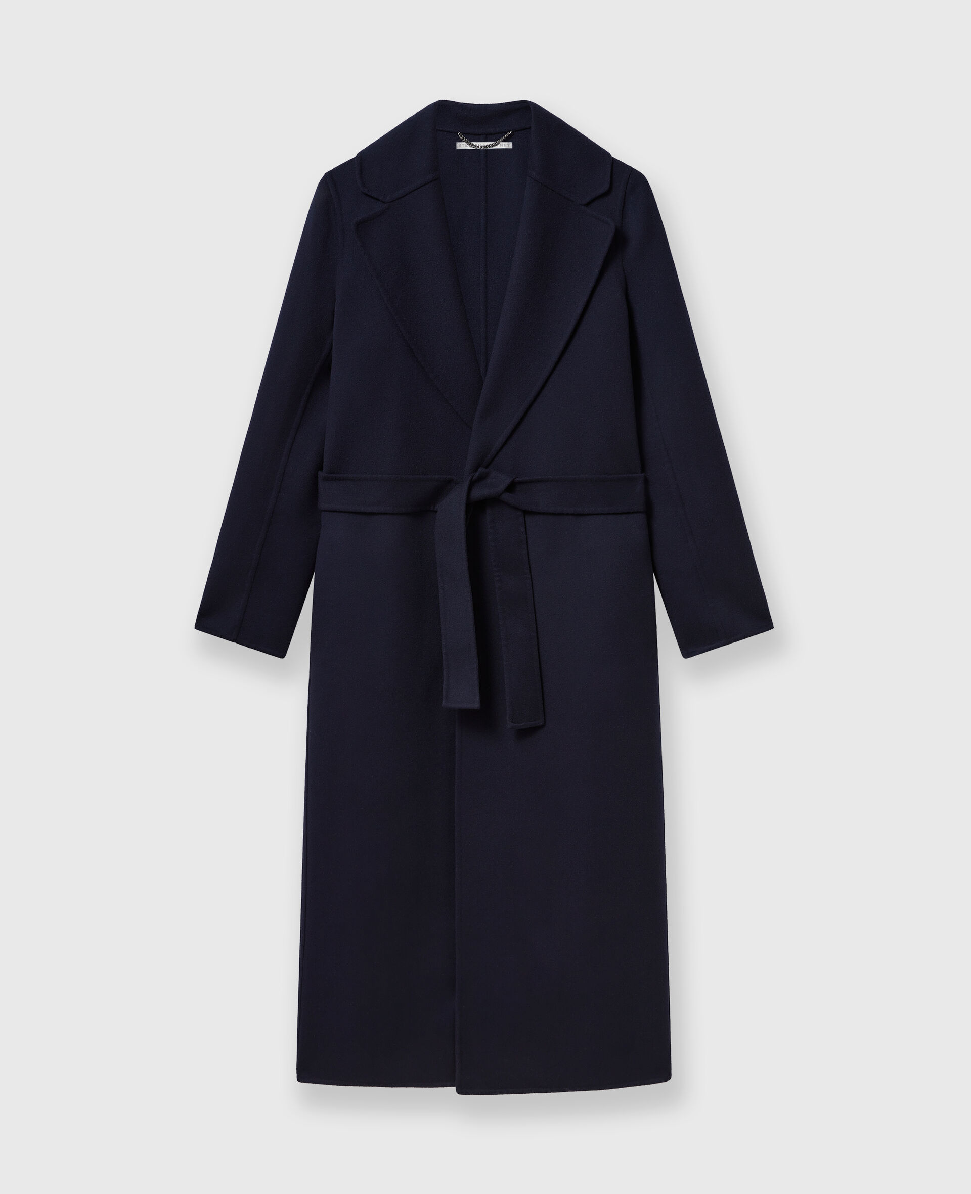 Double-Faced Belted Trench Coat-Blue-large image number 0