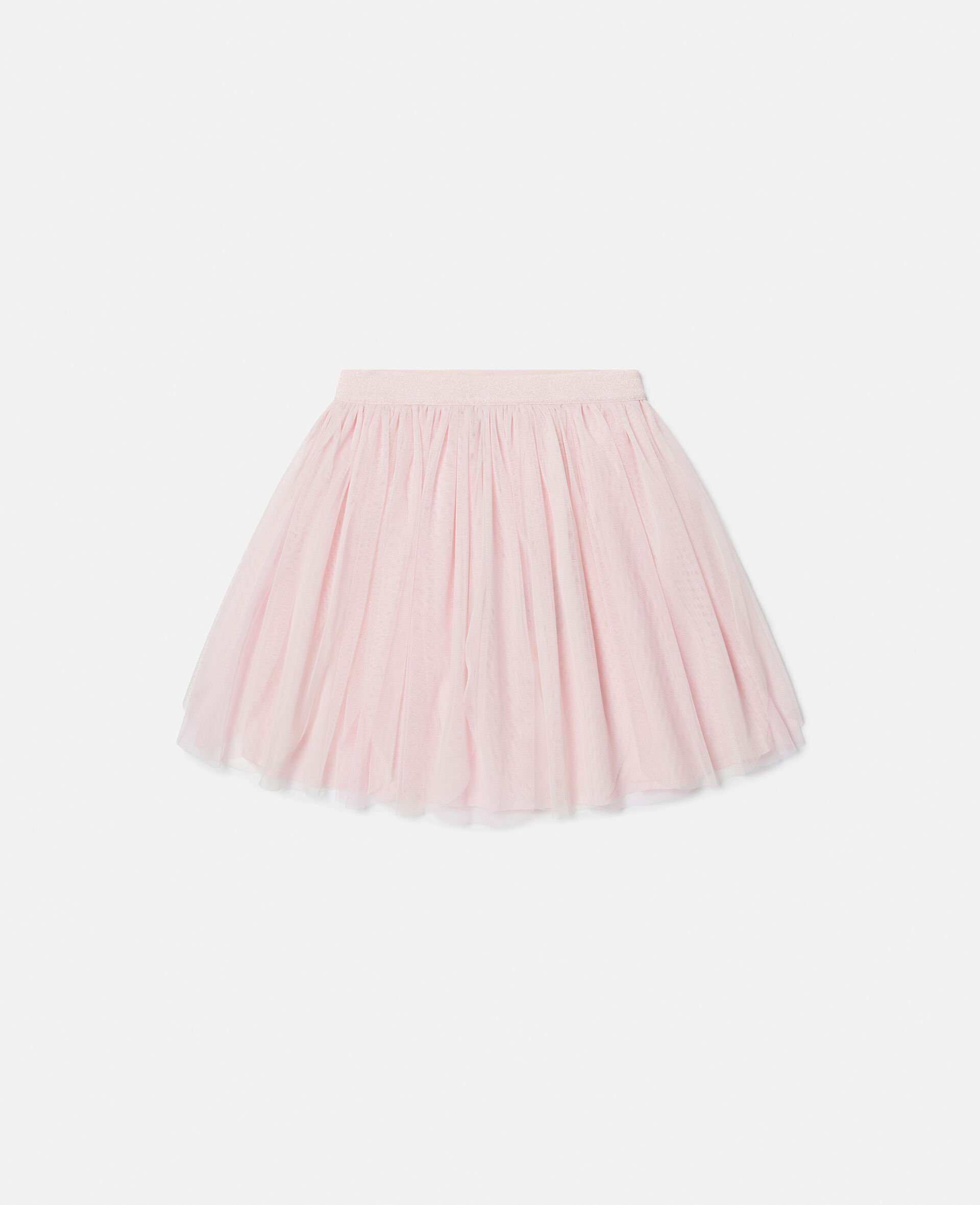 Elasticated Layered Tulle Skirt-Pink-medium