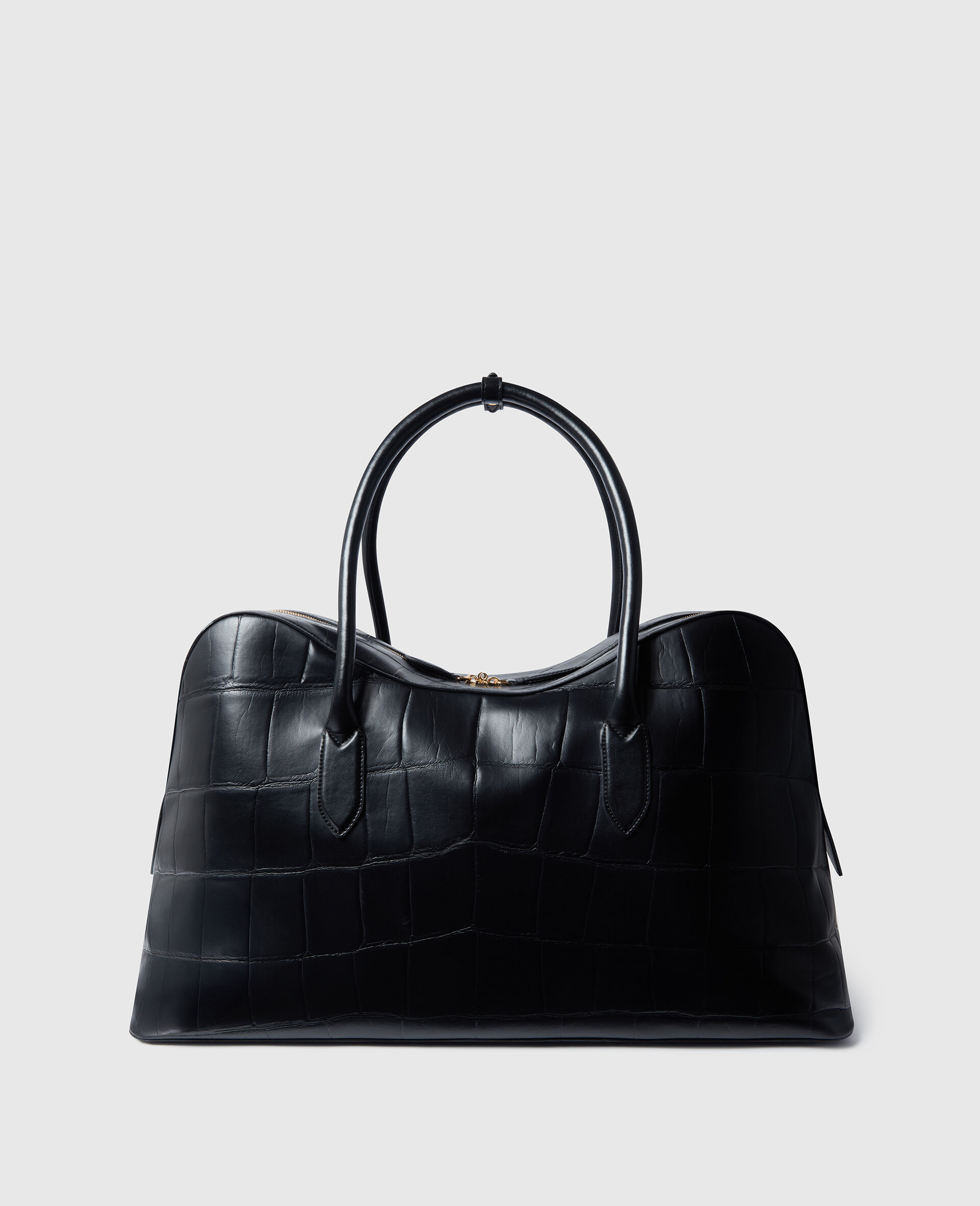 Ryder Crocodile-Embossed Weekender Bag-Black-large image number 3