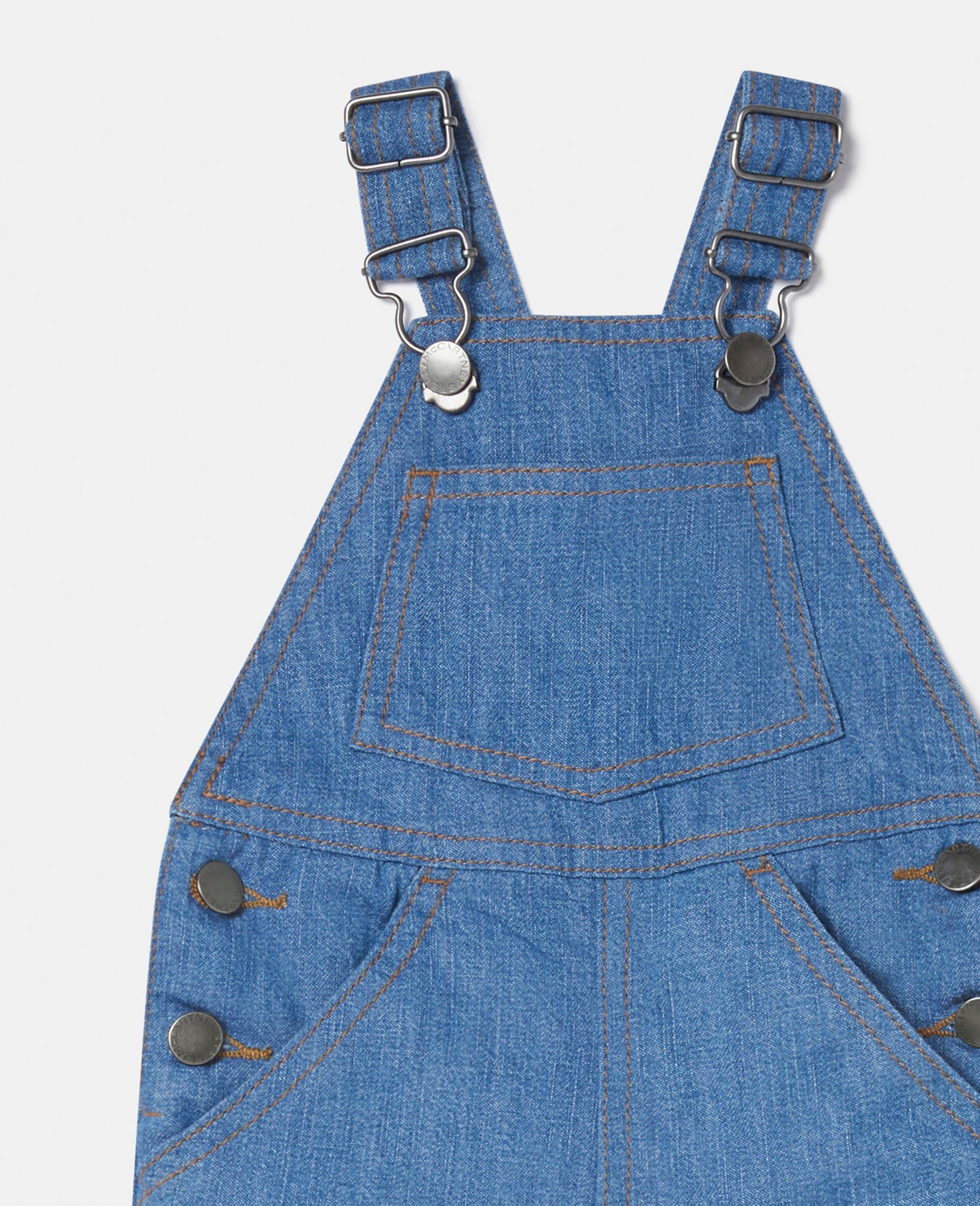 Monster Knee Patch Dungarees-White-large Monster Knee Patch Dungarees-White-large image number 1