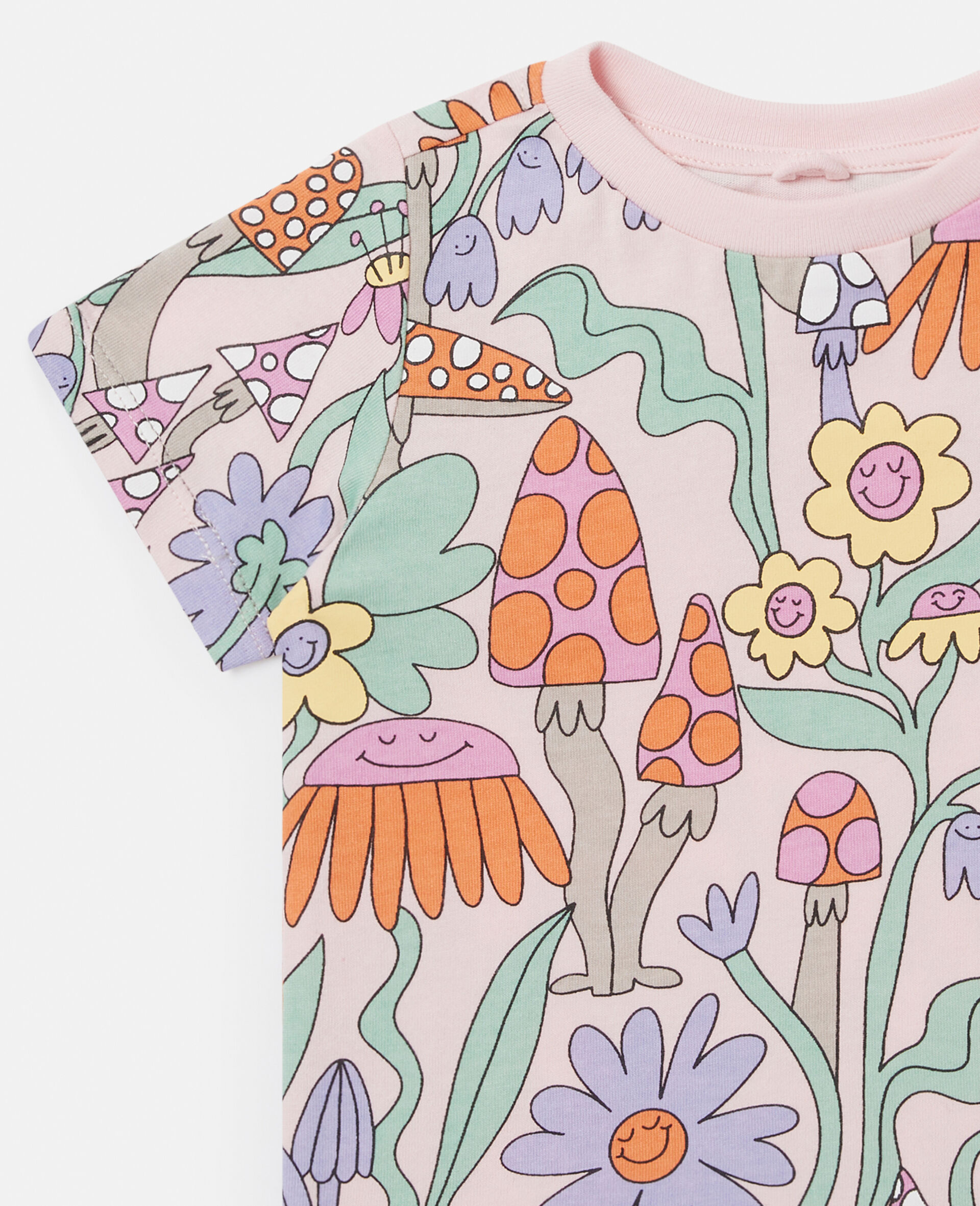 Woodland Print Crewneck T-Shirt-Pink-large image number 1