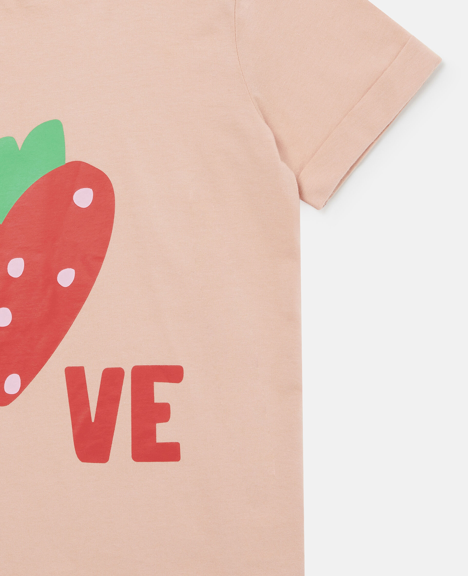 Love Strawberry Print Cotton T-Shirt-Pink-large image number 1
