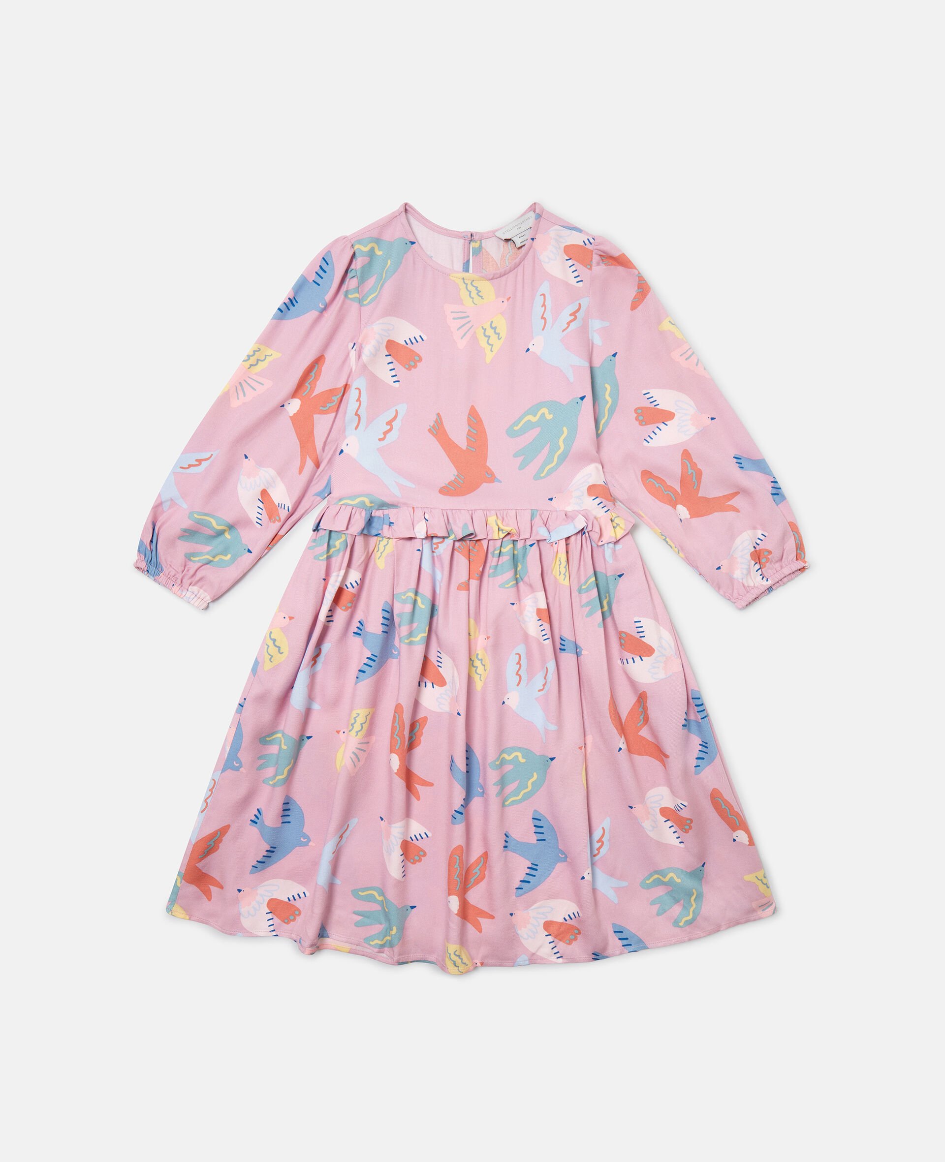 Dove Print Long-Sleeve Dress-Purple-large image number 0