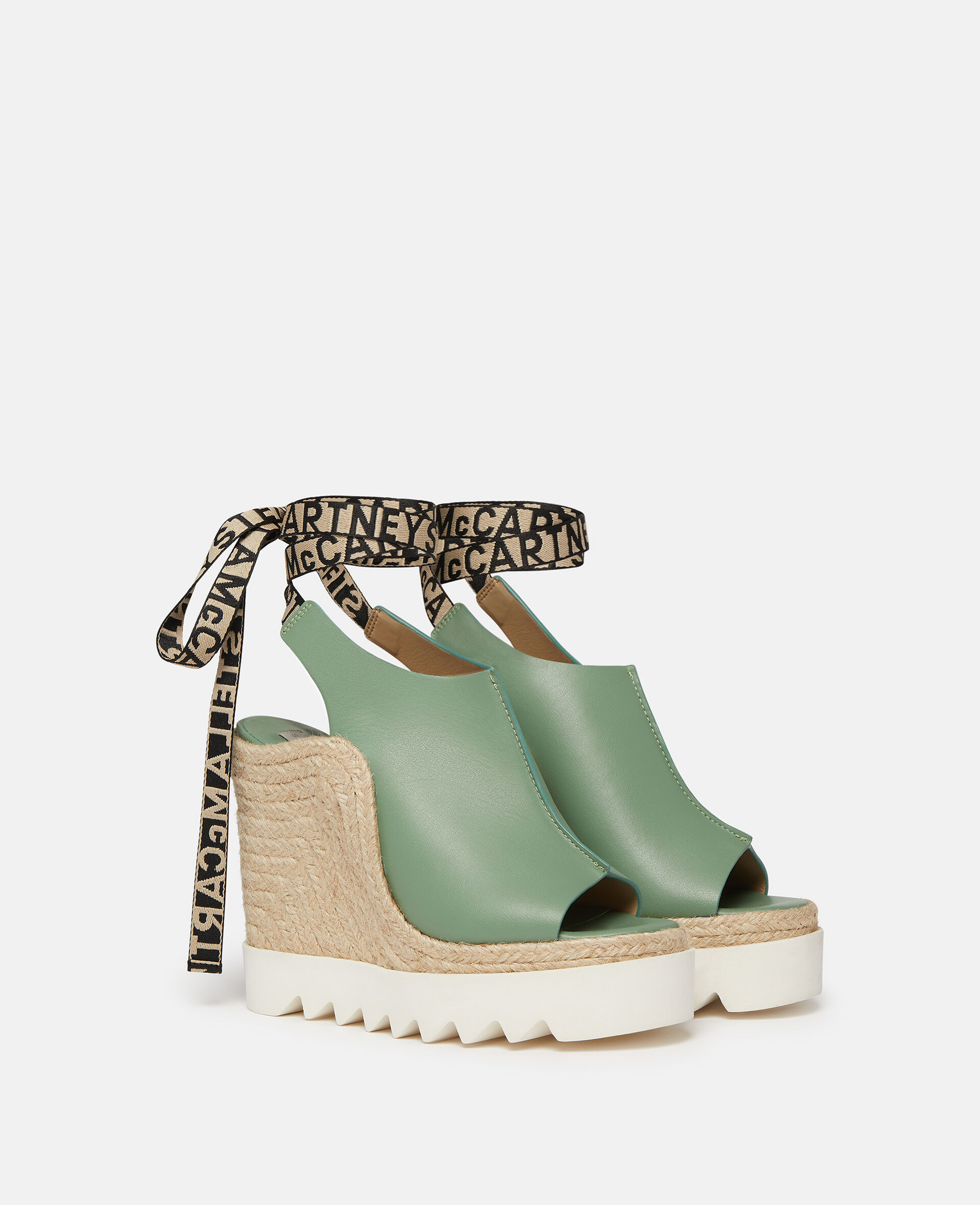 Gaia Alter Mat Peeptoe Wedge Espadrilles-Green-large image number 1