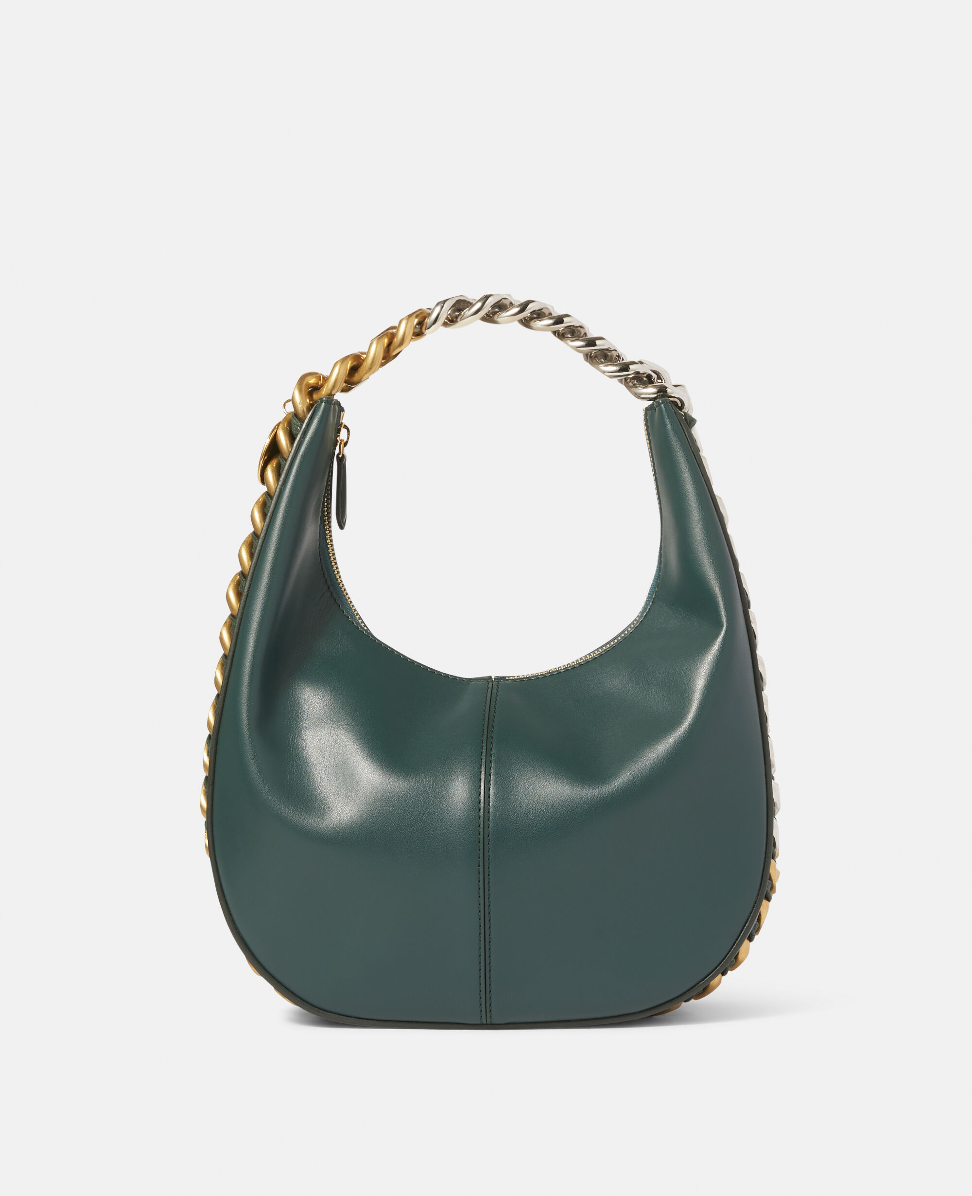 Women Forest Green Frayme Small Zipped Shoulder Bag Stella