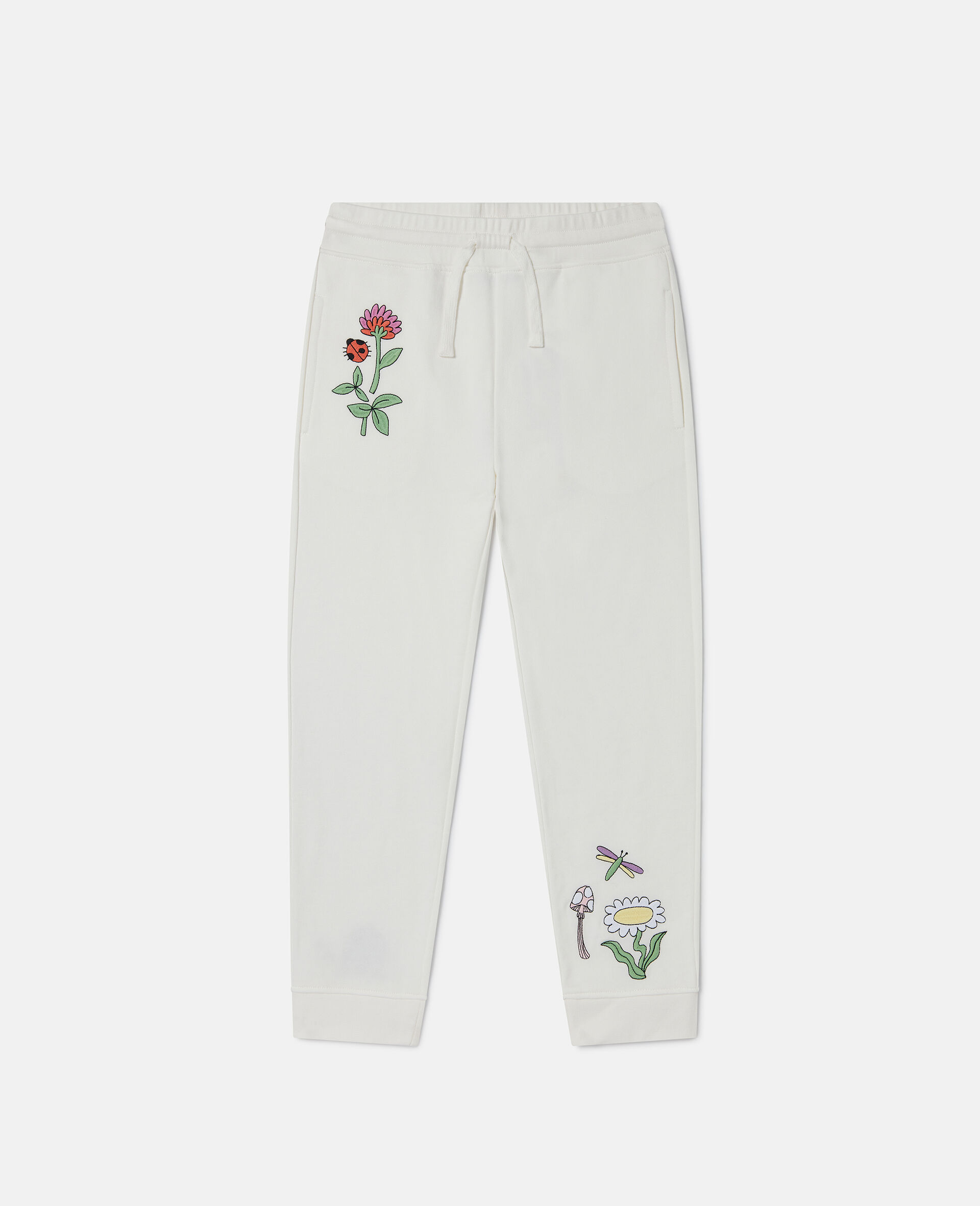 Woodland Friends Drawstring Joggers-White-medium