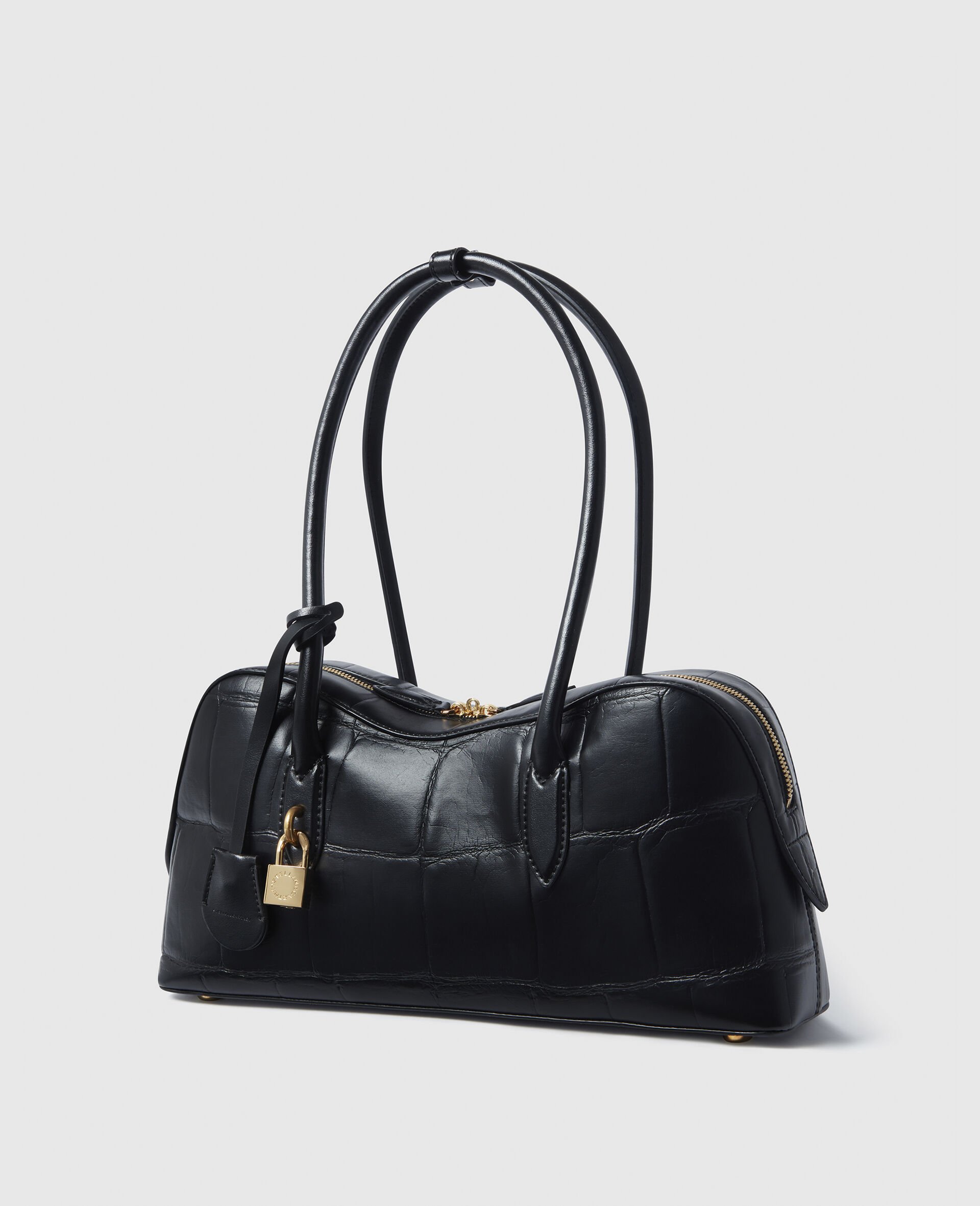 Ryder Umhängetasche mit Kroko-Prägung-Schwarz-large image number 2