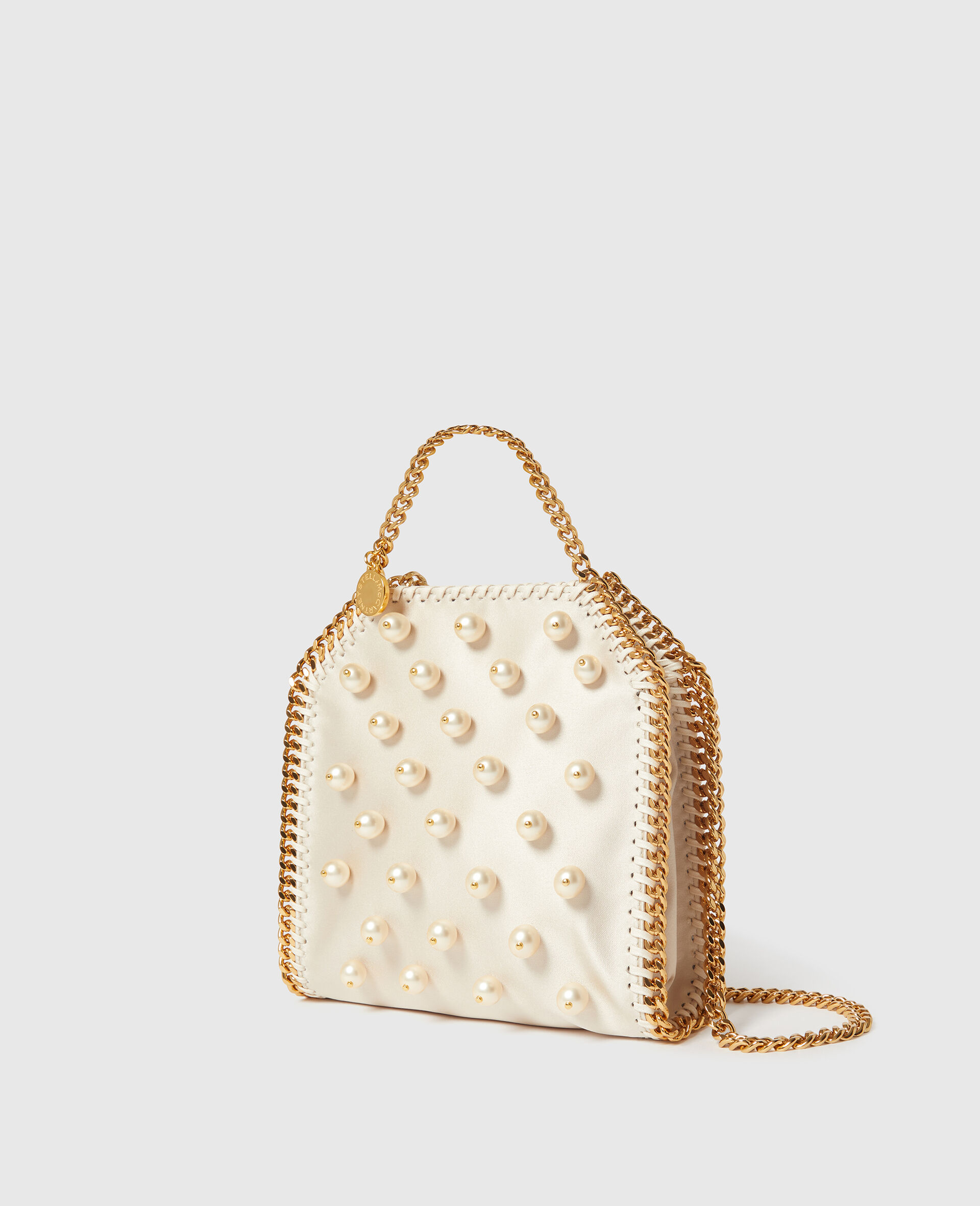 Falabella Vegan Pearl Tiny Tote Bag-White-large image number 2