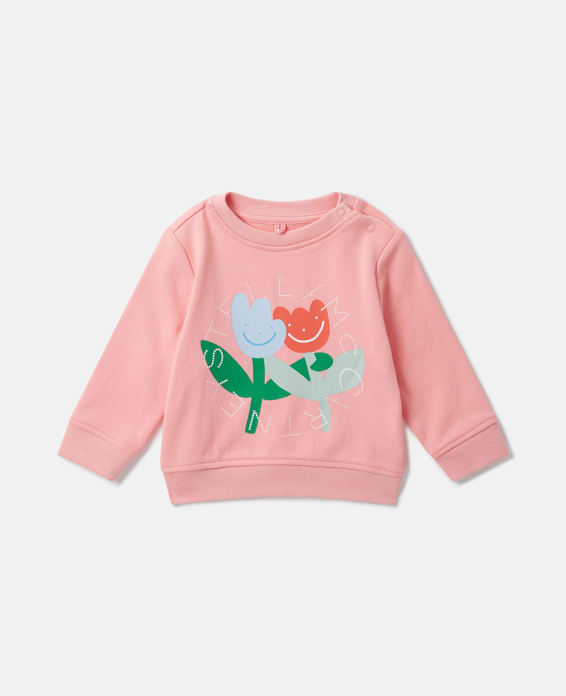 Floral Graphic Sweatshirt-Pink-medium
