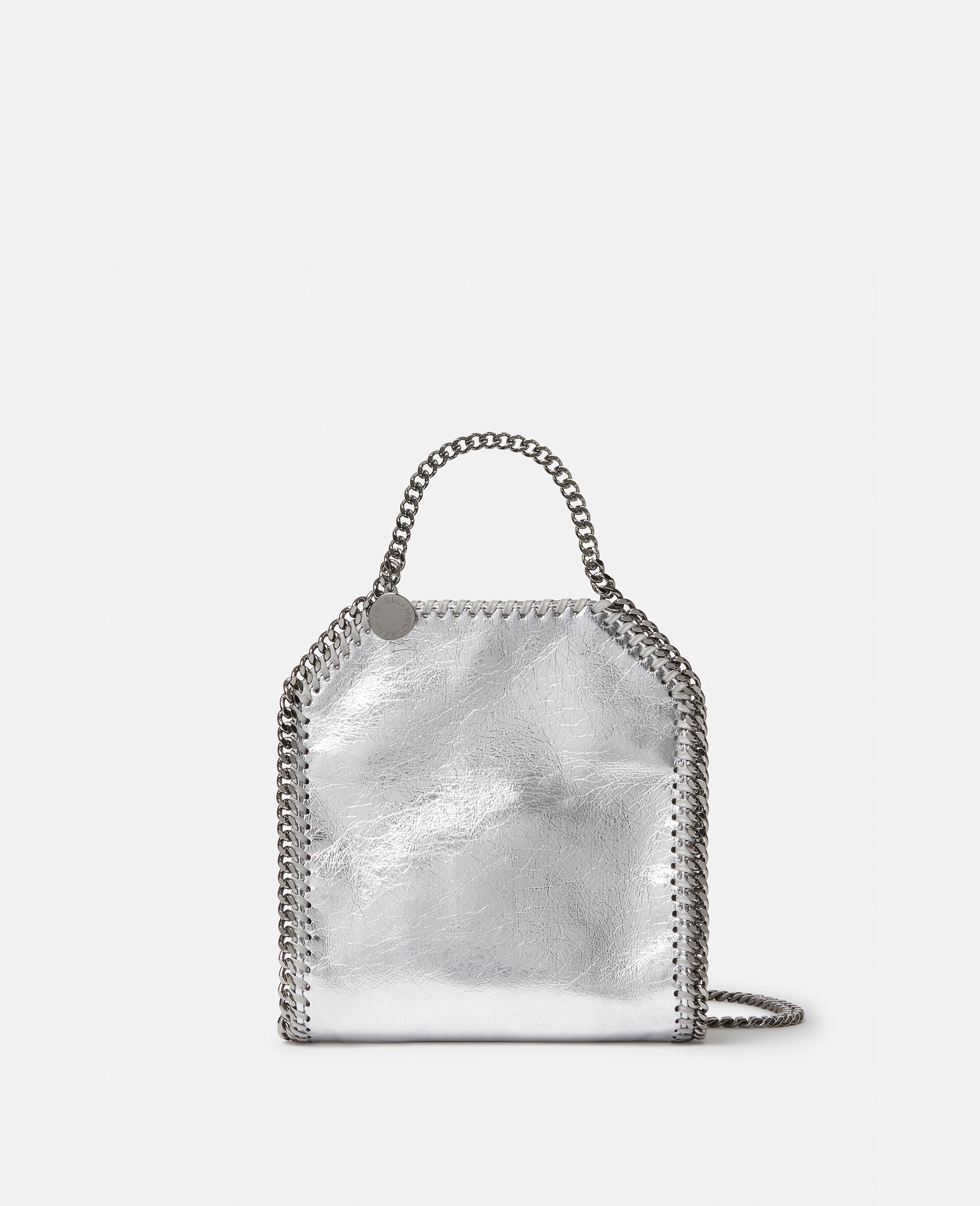 Small silver tote bag top