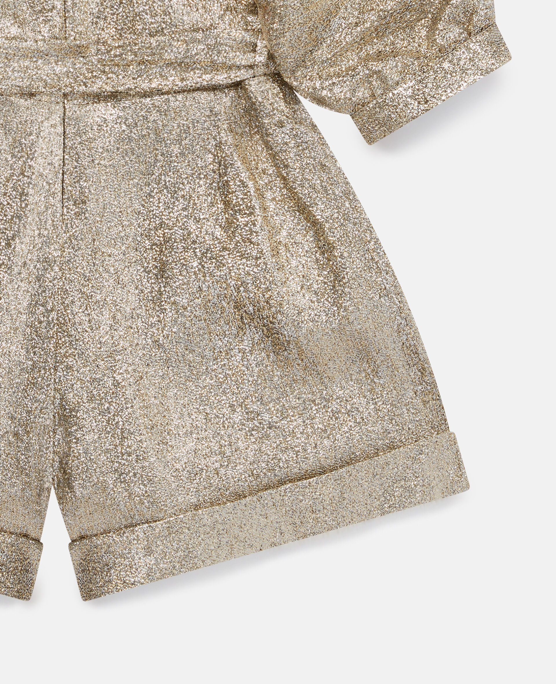 Gold Glitter Playsuit-Yellow-large image number 2