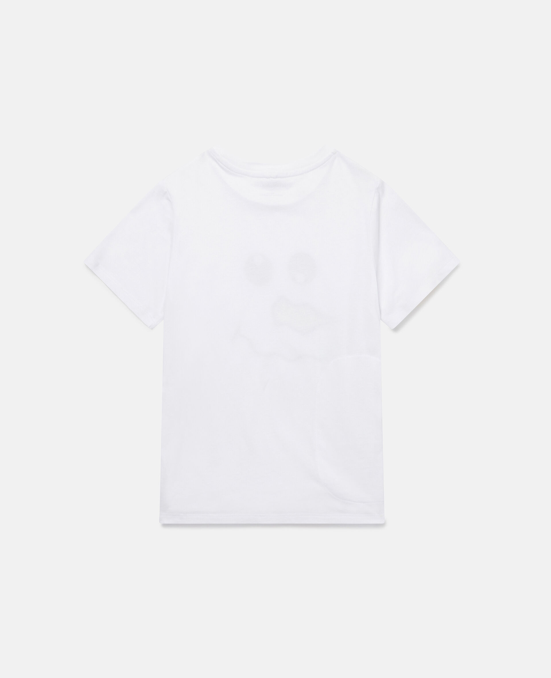 Christmas Snowman Cotton T‐Shirt with Patches-White-large image number 2