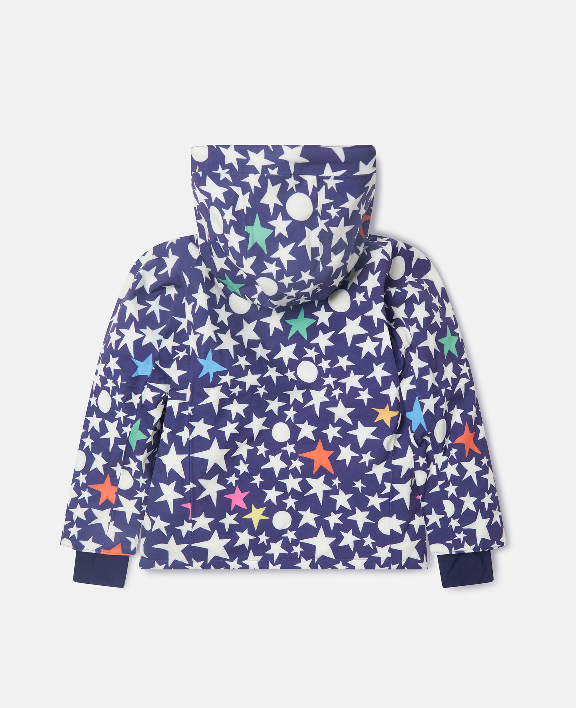 Star Print Hoodied Ski Jacket-Blue-large image number 2