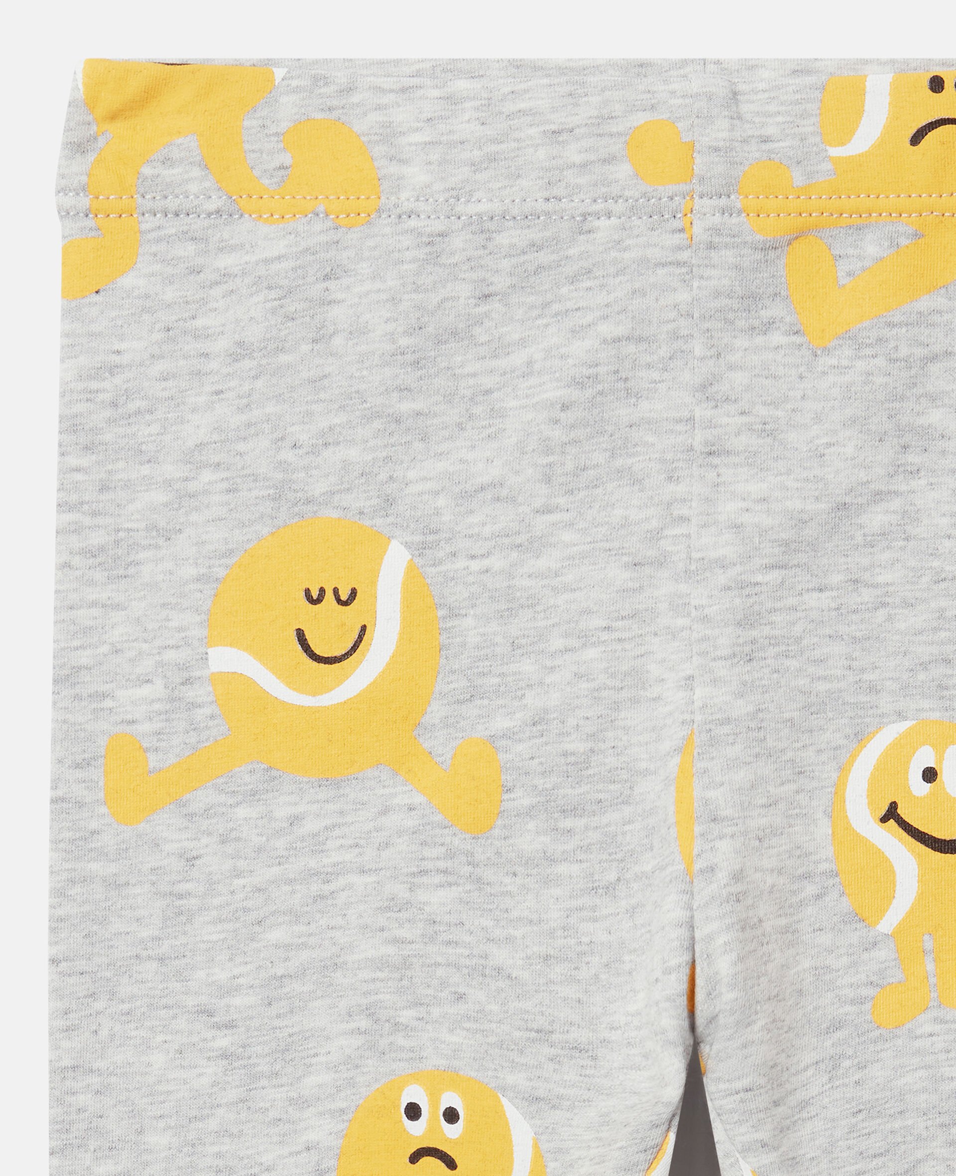 Tennis Ball Print Jersey Leggings-Grey-medium