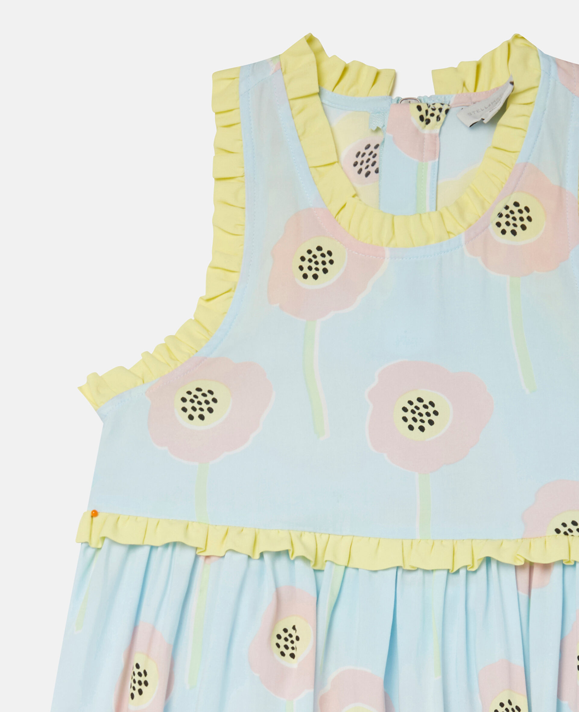 Sunflower Print Frill Trim Dress-Multicolour-large image number 1