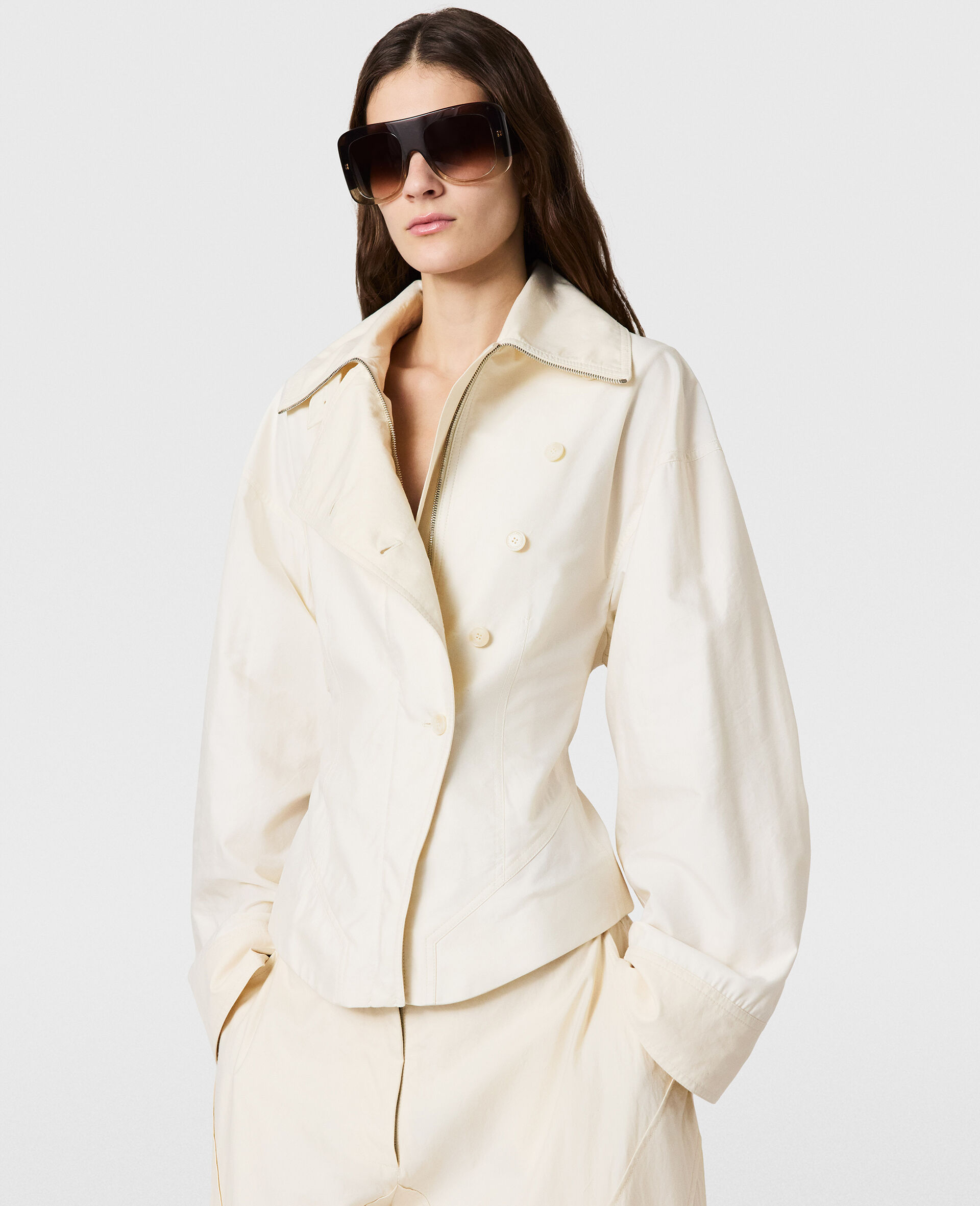 Washed Cotton Utility Top-Cream-large image number 5