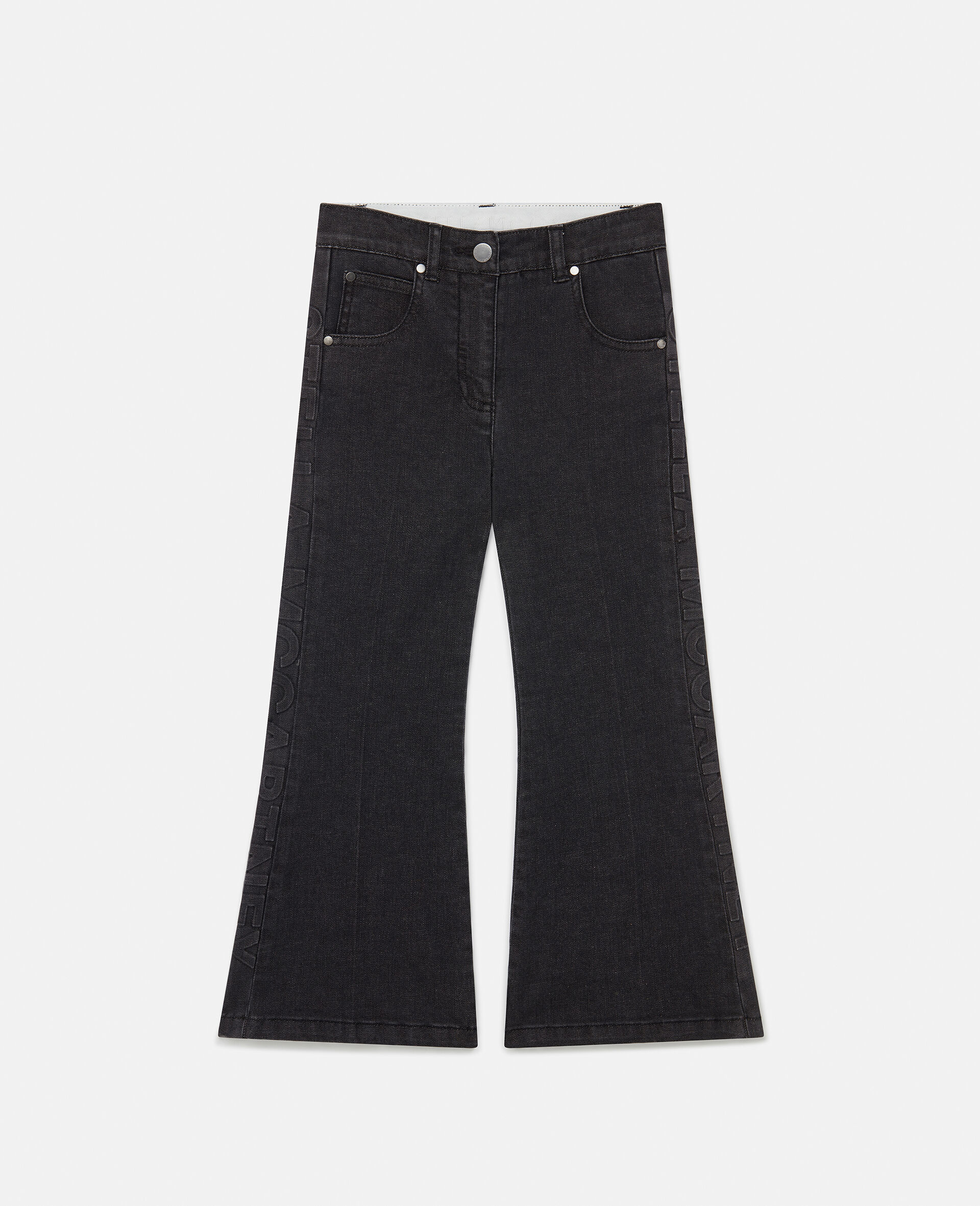 Flared Denim Jeans-Black-large image number 0