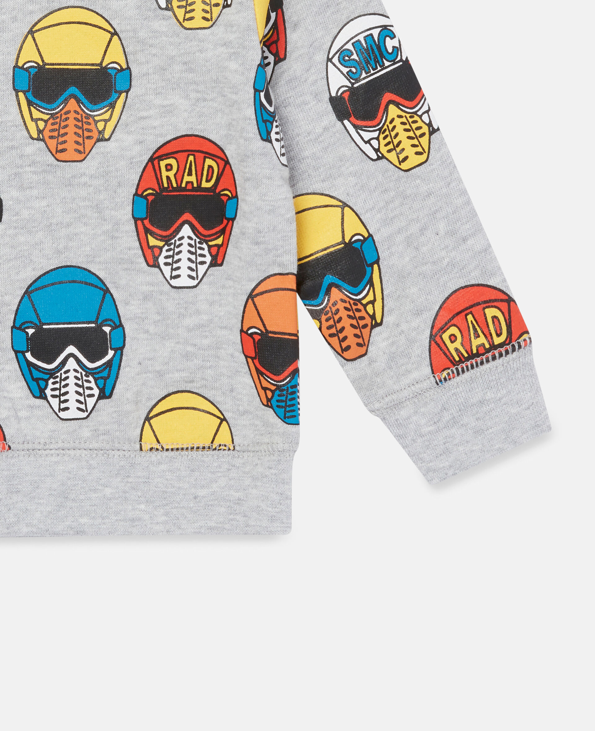 Cotton Fleece Helmet Print Sweatshirt-Grey-large image number 2