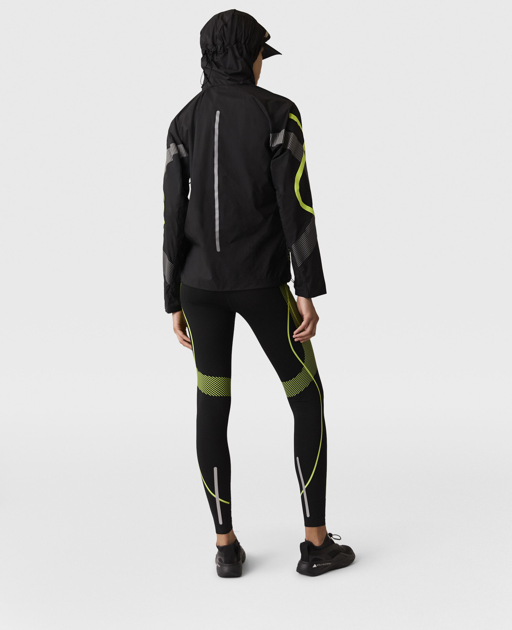 Women Black/Semi-Solar Slime TruePace Hooded Running Jacket