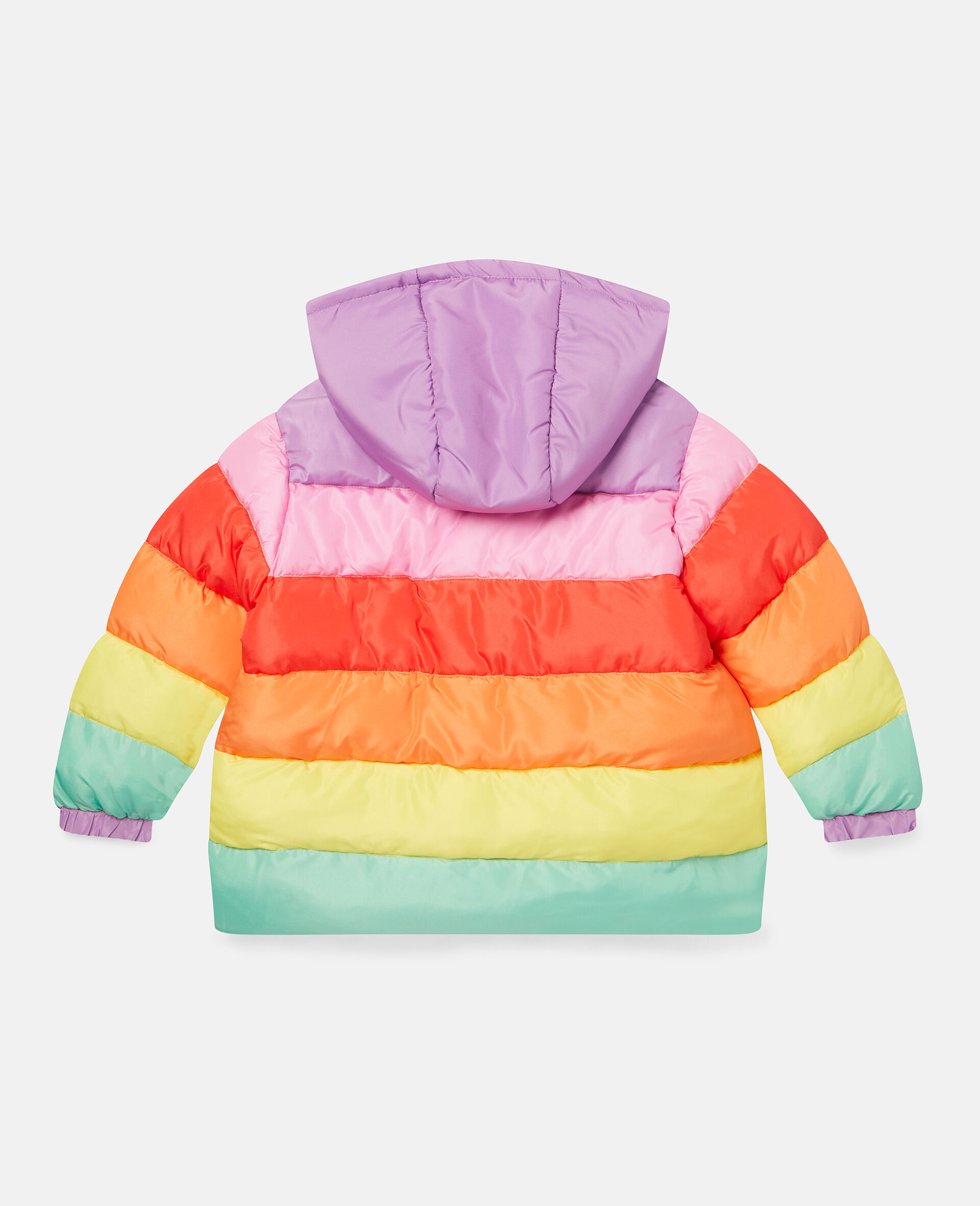 Rainbow Striped Puffer Jacket-Multicoloured-large image number 2