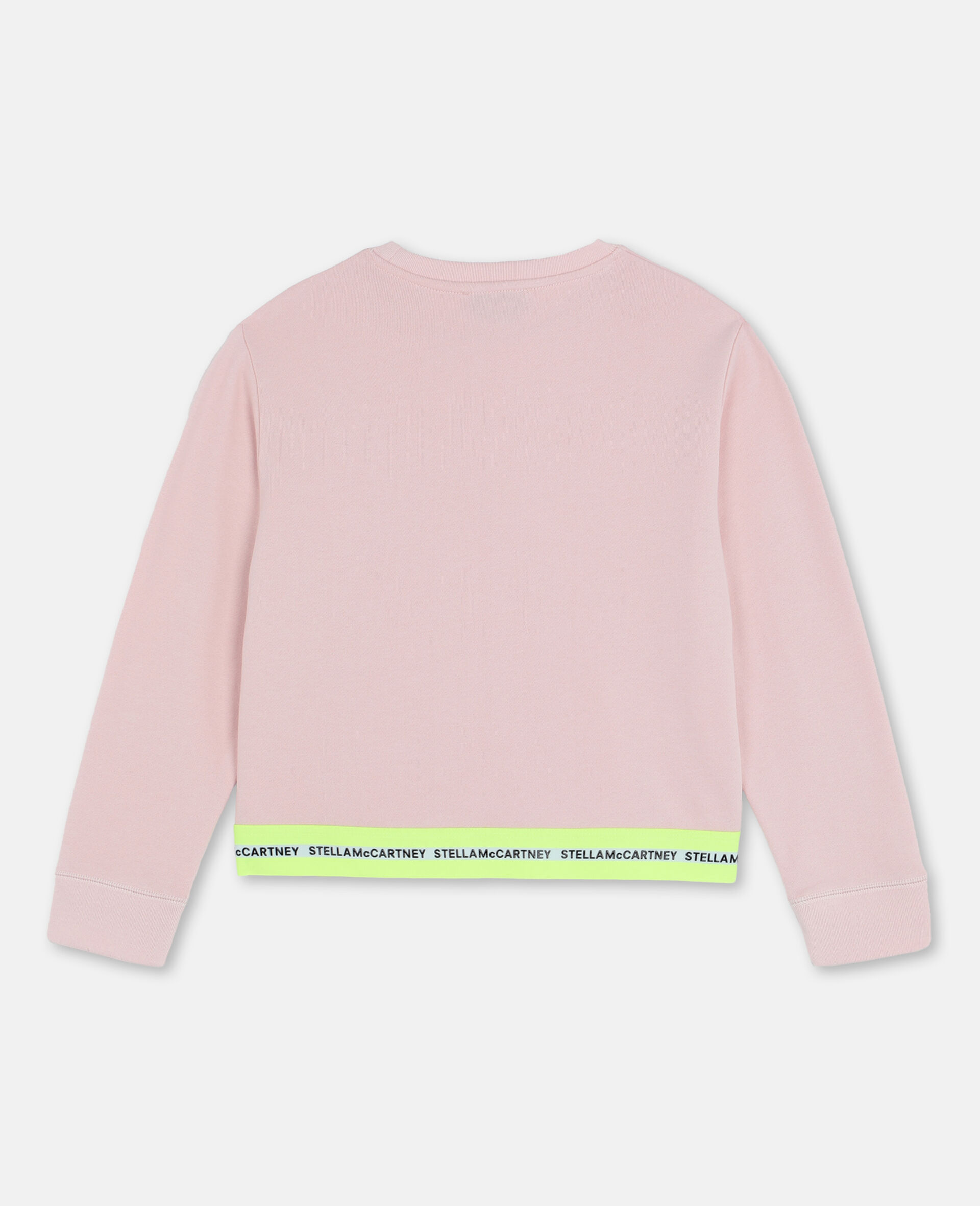 Sweat-shirt de sport en molleton de coton avec logo-Rose-large image number 3