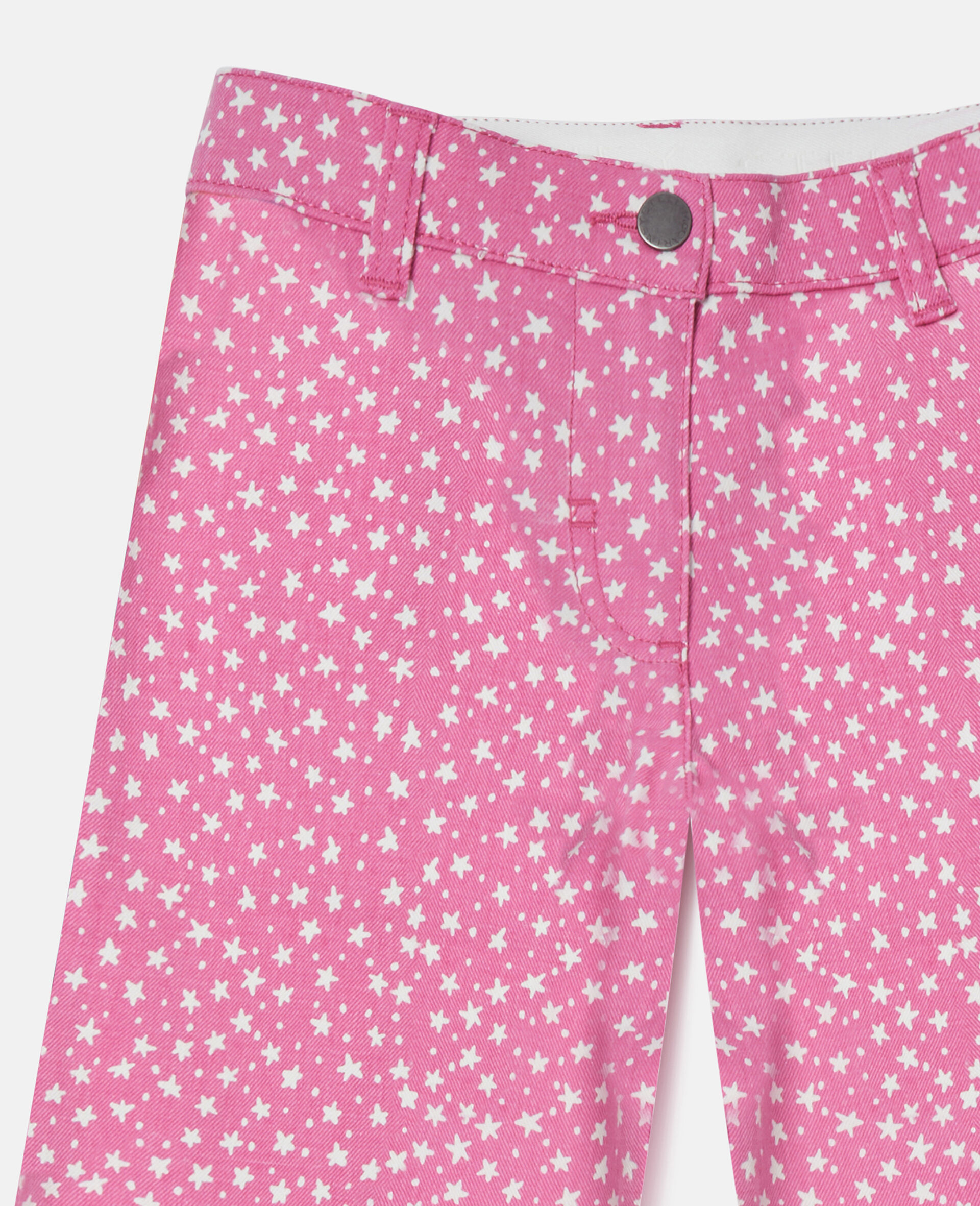 Star Print Straight-Leg Denim Jeans-Pink-medium Star Print Straight-Leg Denim Jeans-Pink-medium
