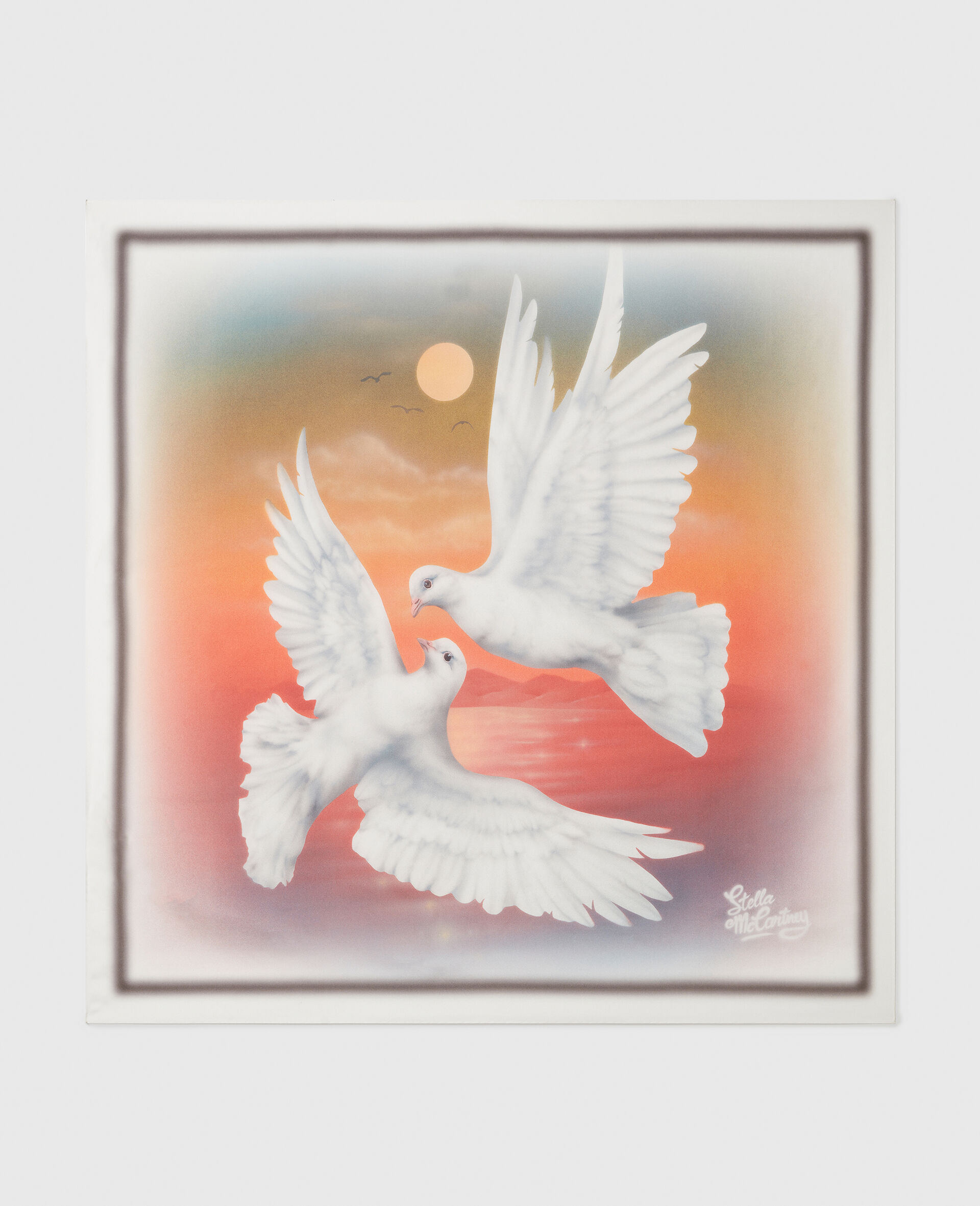 Dove Print Square Scarf-Multicolour-large image number 0