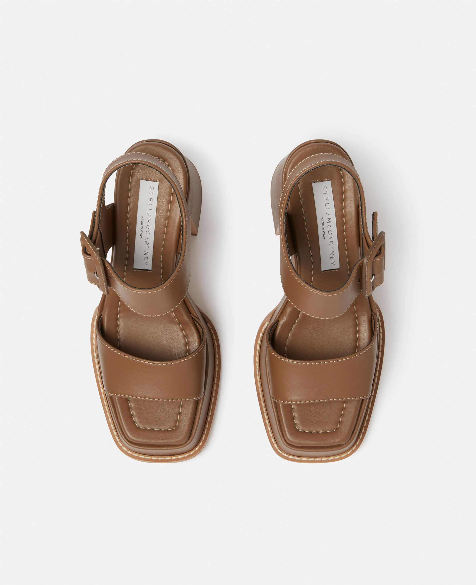 Skyla Buckled Platform Sandals-Brown-large image number 3