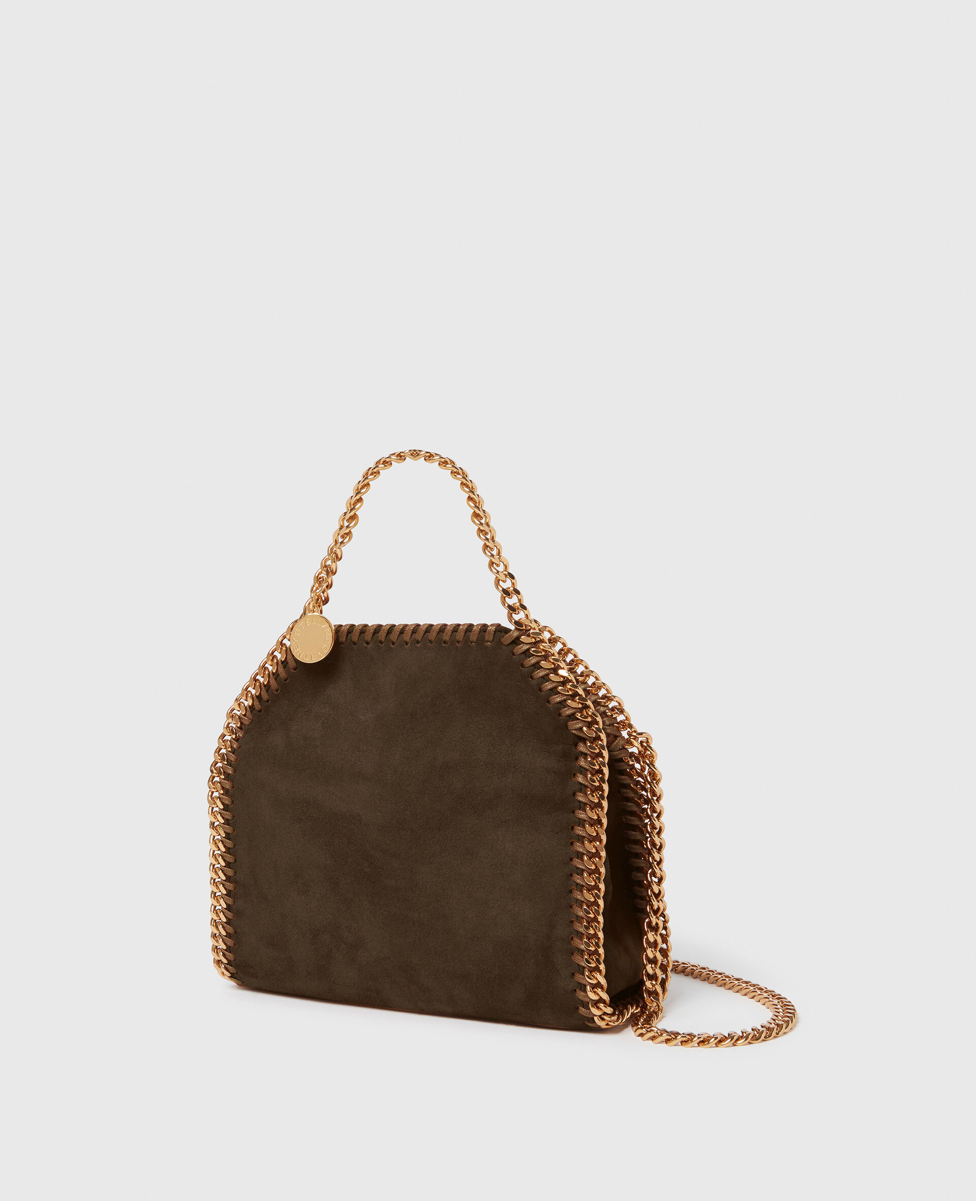Falabella Suede Tiny Tote Bag-Brown-medium