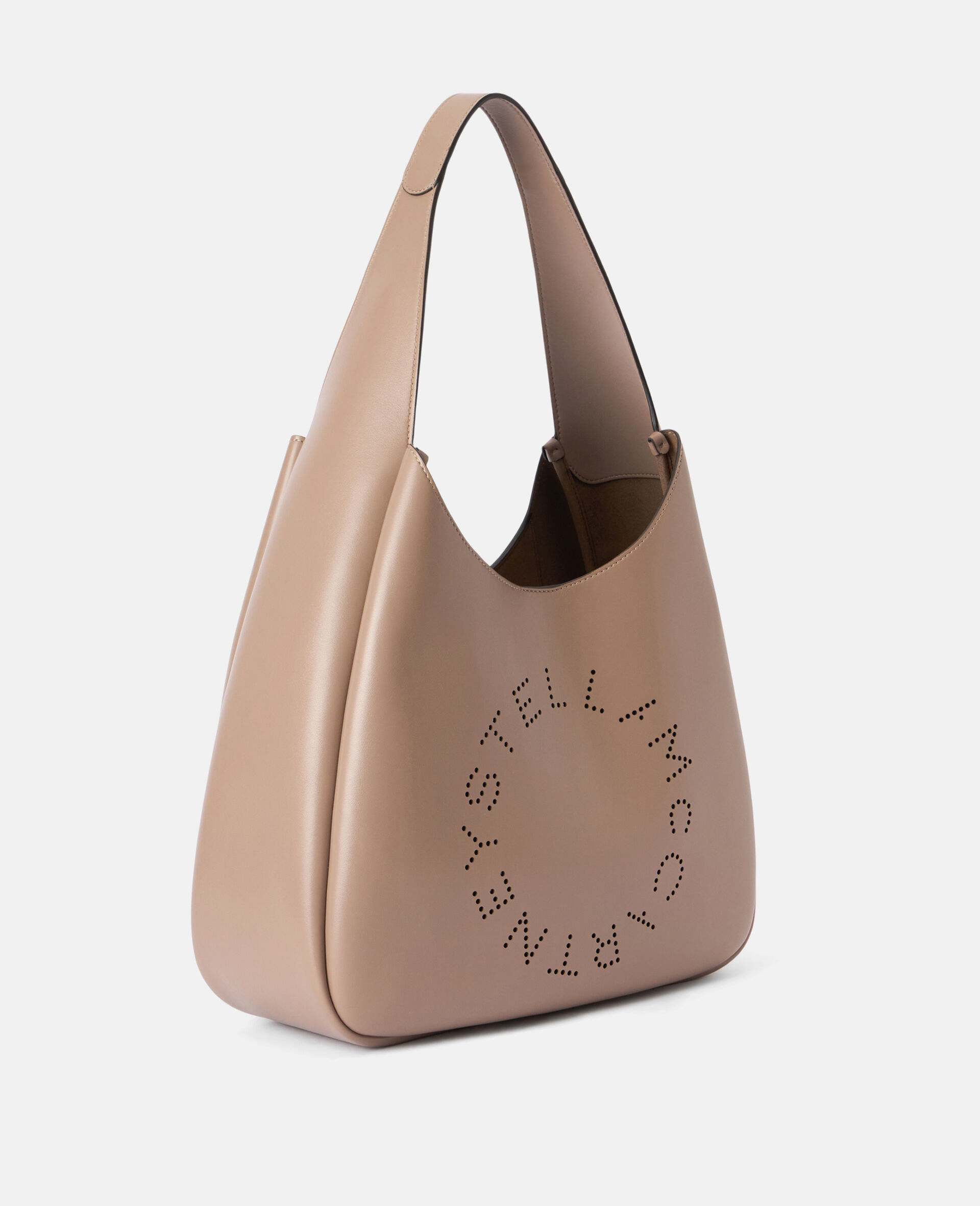 Logo Slouchy Hobo Tote Bag-Brown-medium Logo Slouchy Hobo Tote Bag-Brown-medium