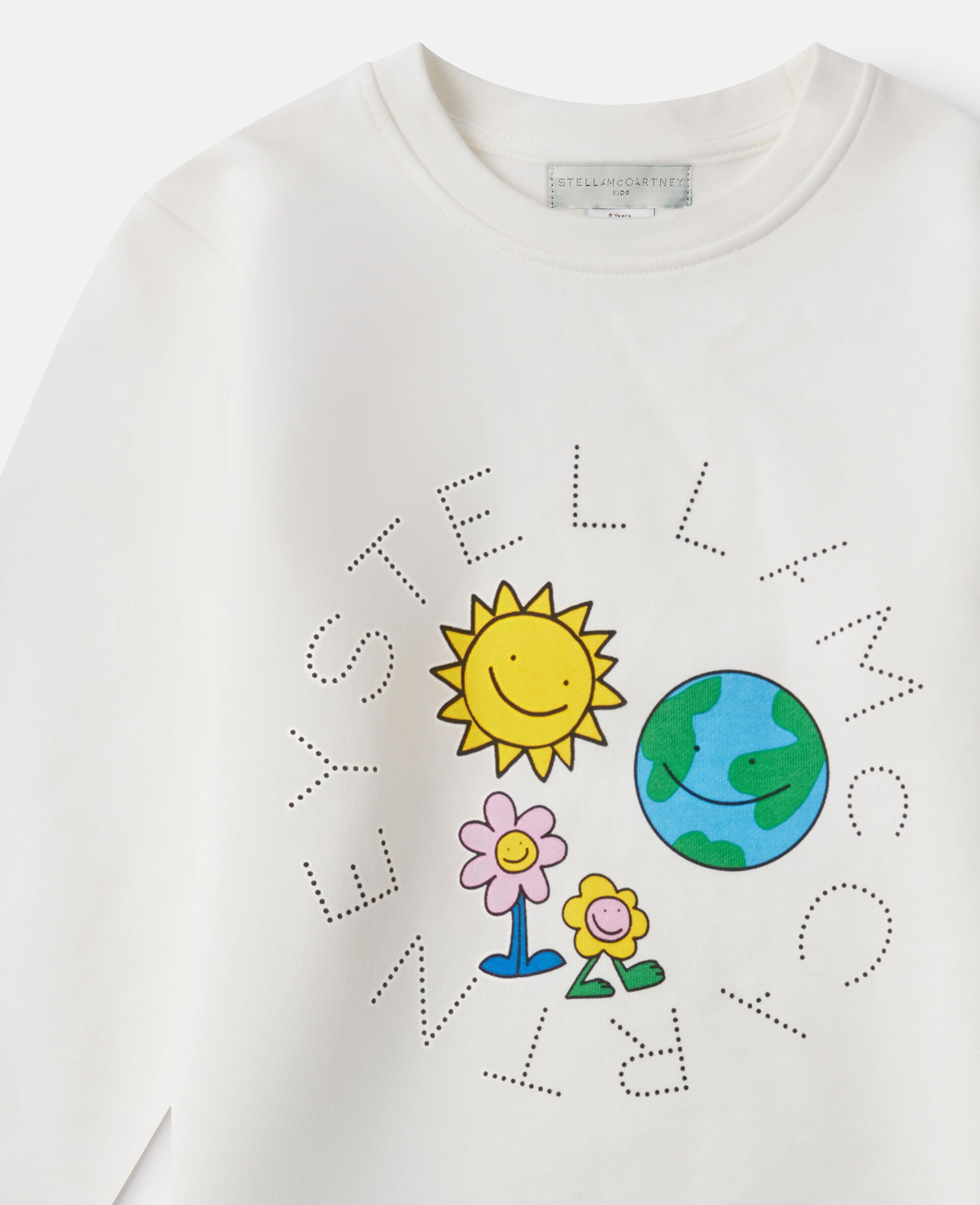 Earth Friends Graphic Crewneck Sweatshirt-White-medium Earth Friends Graphic Crewneck Sweatshirt-White-medium