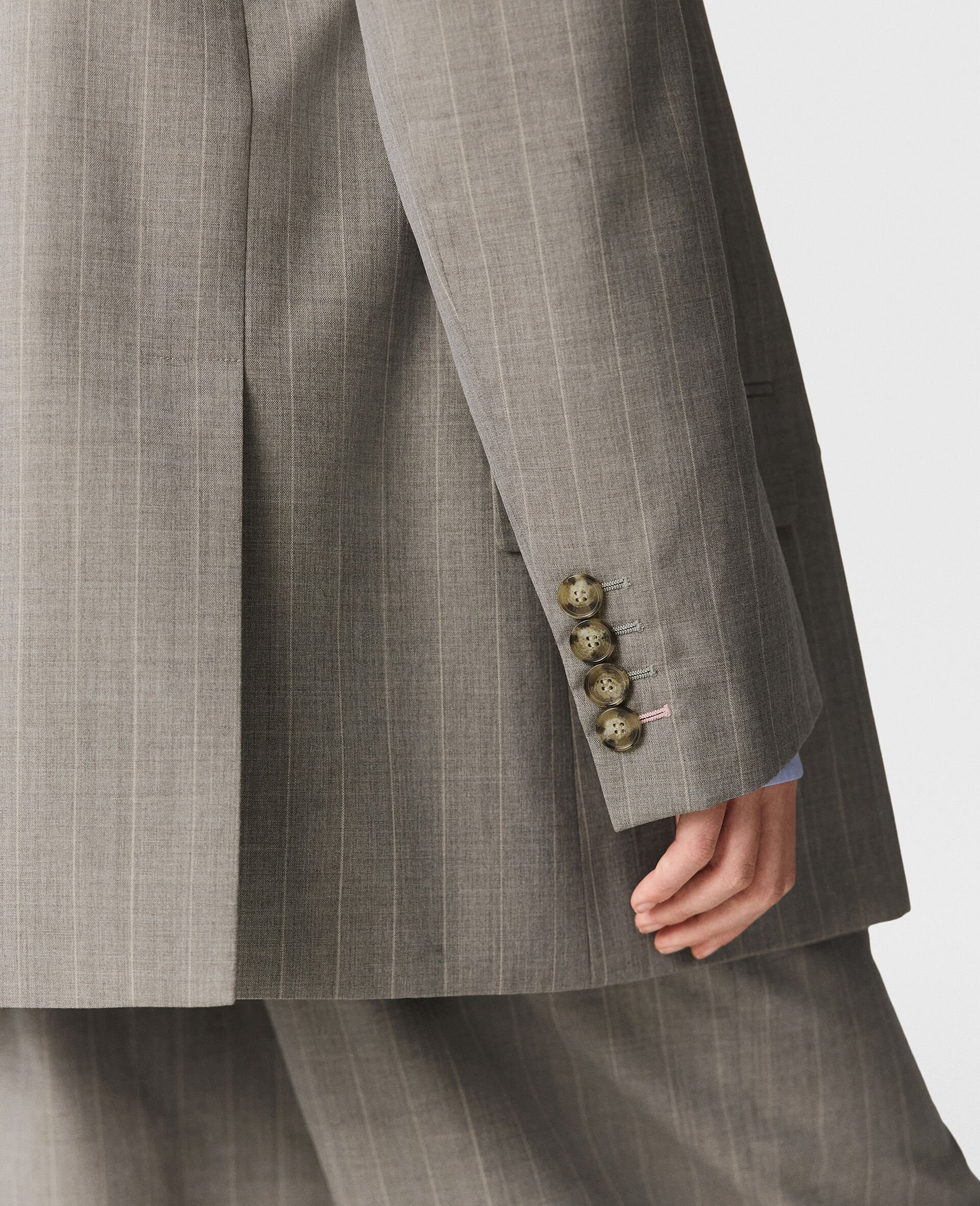 Oversized Double-Breasted Blazer-Grey-large image number 3